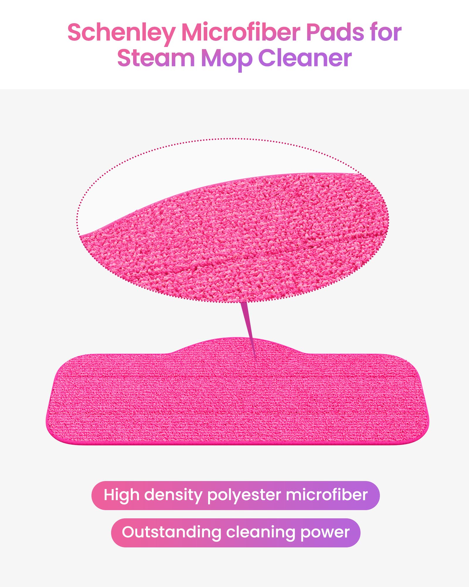 Schenley 6 Pack Microfiber Pads Hestia Steam Mop Cleaner, Washable And Reusable Replacement Mop Pads, Accessories Compatible Ste