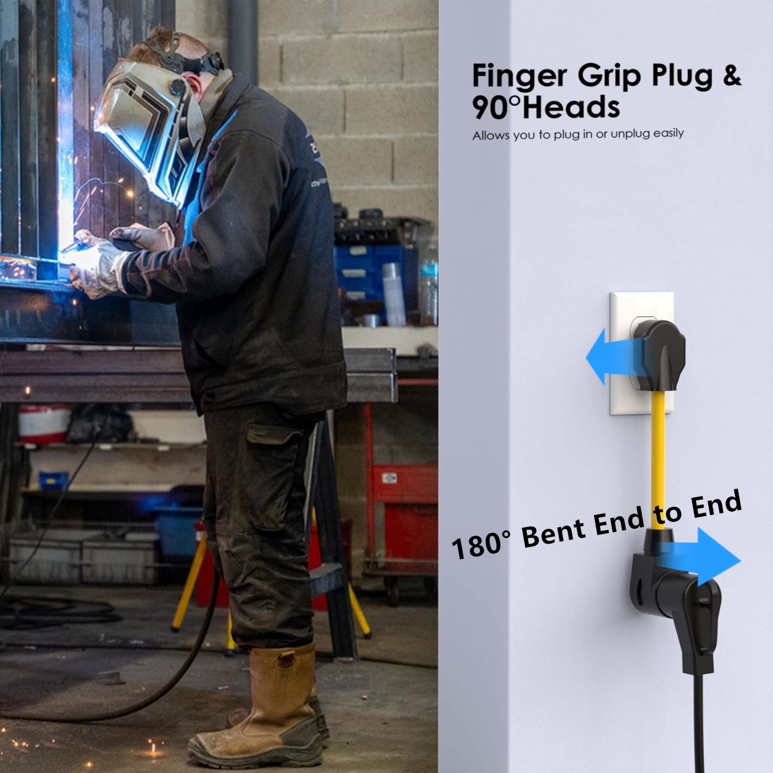 Yomilink Welder Adapter Cord, Nema 14 50P To 6 50R, 50 Amp Welder Power Adapter Plug, Heavy Duty Stw 8 Awg, 50 Amp 250V 12500 Wa