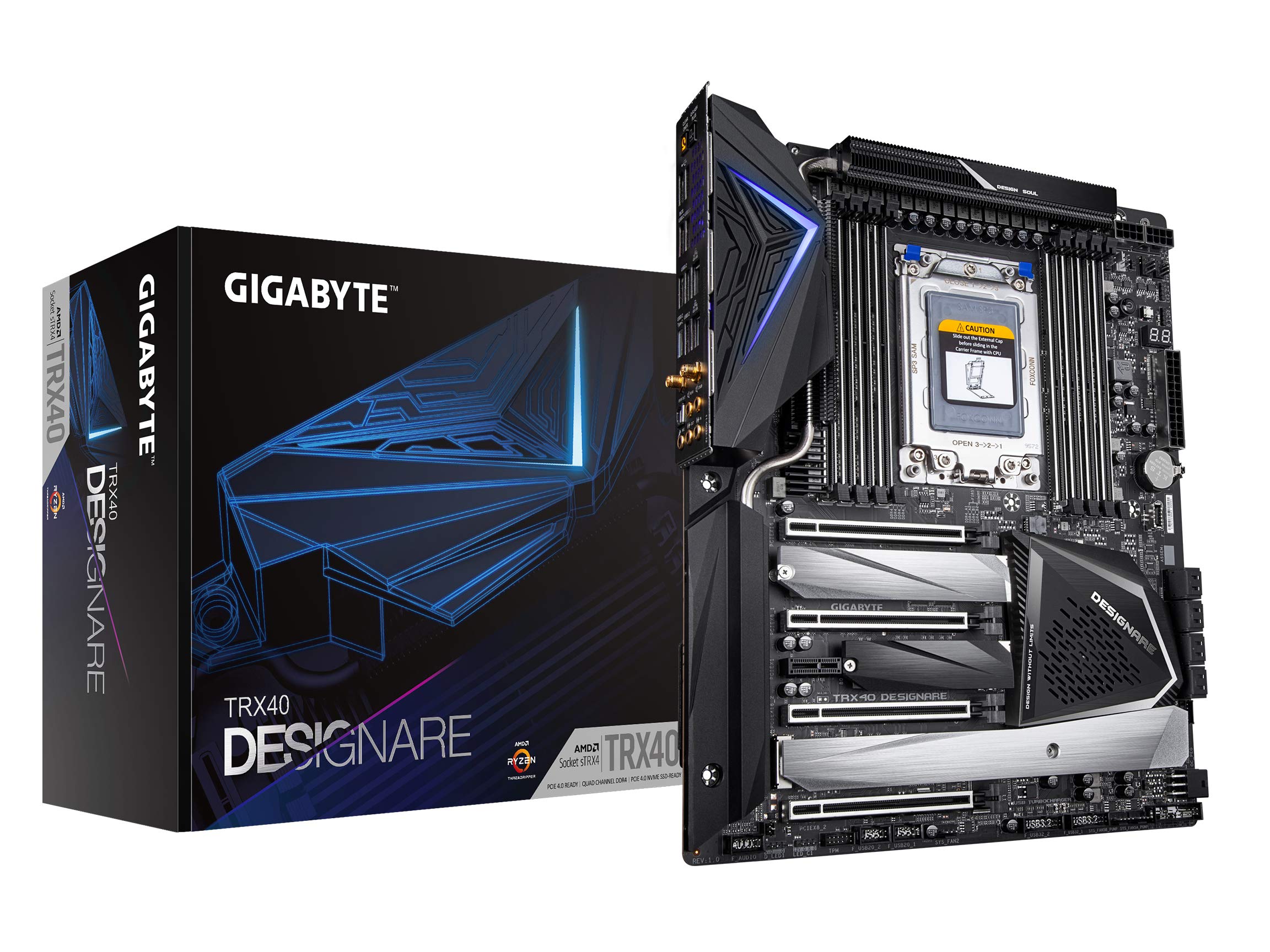 Gigabyte Trx40 Designare (Strx/Amd/Trx40/Direct 16+3 Phase Vrm/Fins Array Heatsink/Gen 4 Aic With 4 Extra M.2/ Xl Atx/Motherboar