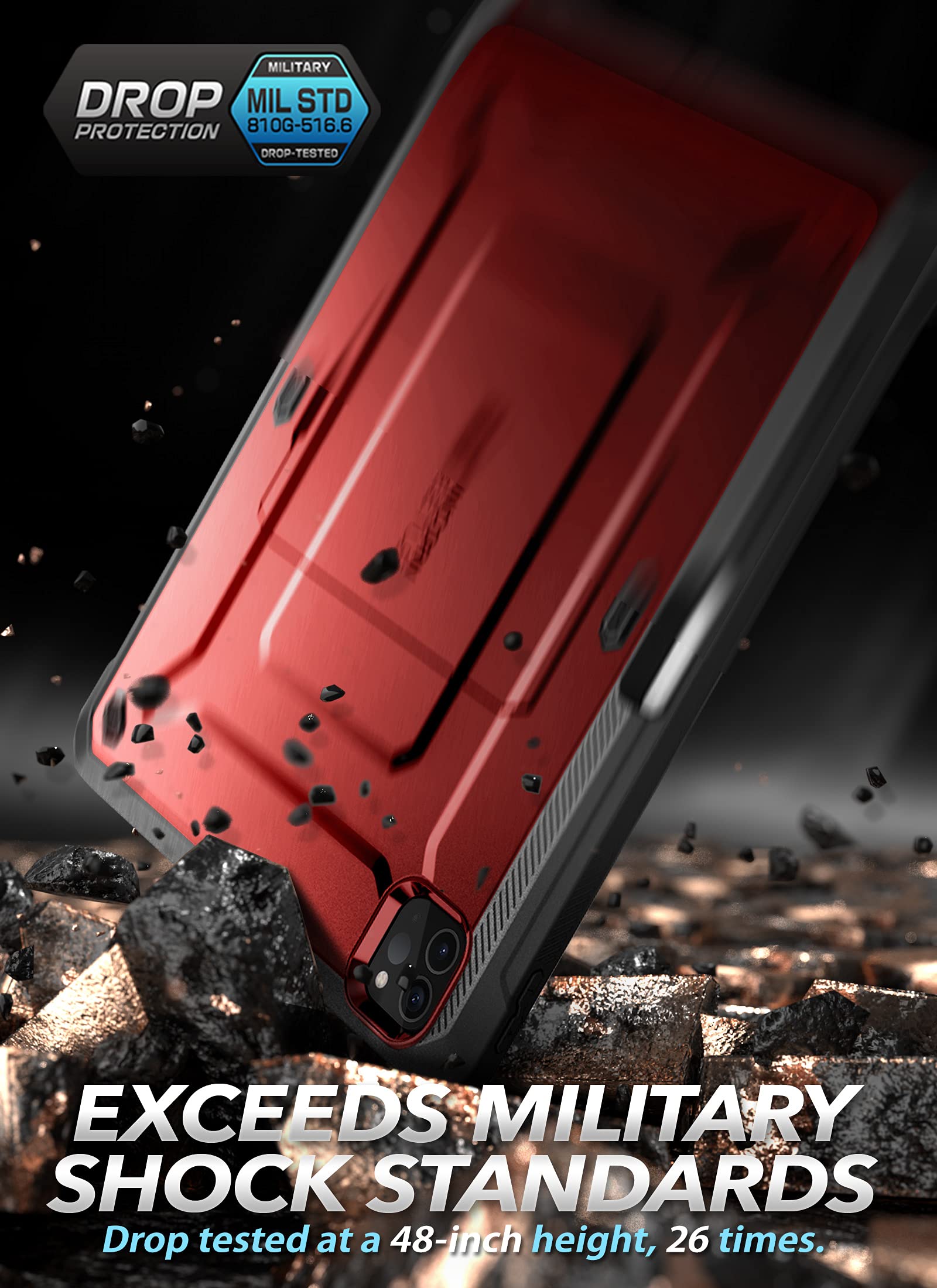 Supcase For Ipad Pro 12.9 Inch Case 6Th/5Th/4Th Generation 2022/2021/2020 (Unicorn Beetle Pro), [Built-In Screen Protector & Sta