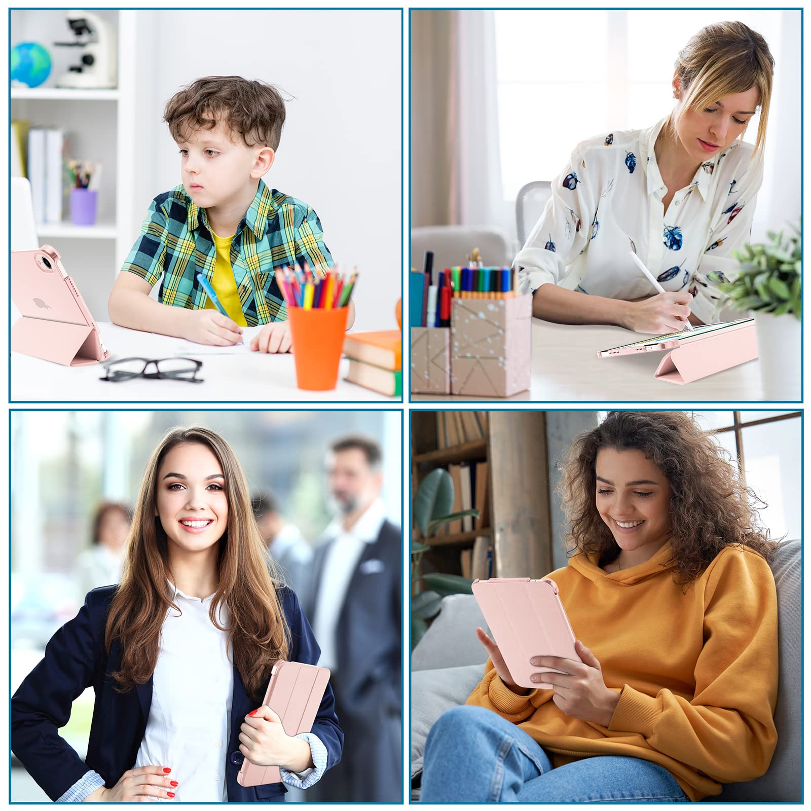 Procase Smart Case For Ipad Mini 7 A17 Pro 2024/Ipad Mini 6 2021 8.3 Inch Ipad Mini 7Th/6Th Gen Case, Hard Back Cover For Ipad Mini 8.3' 7Th Gen A2995/A2996/A2993/6Th Gen A2567 A2568 A2569  Pink