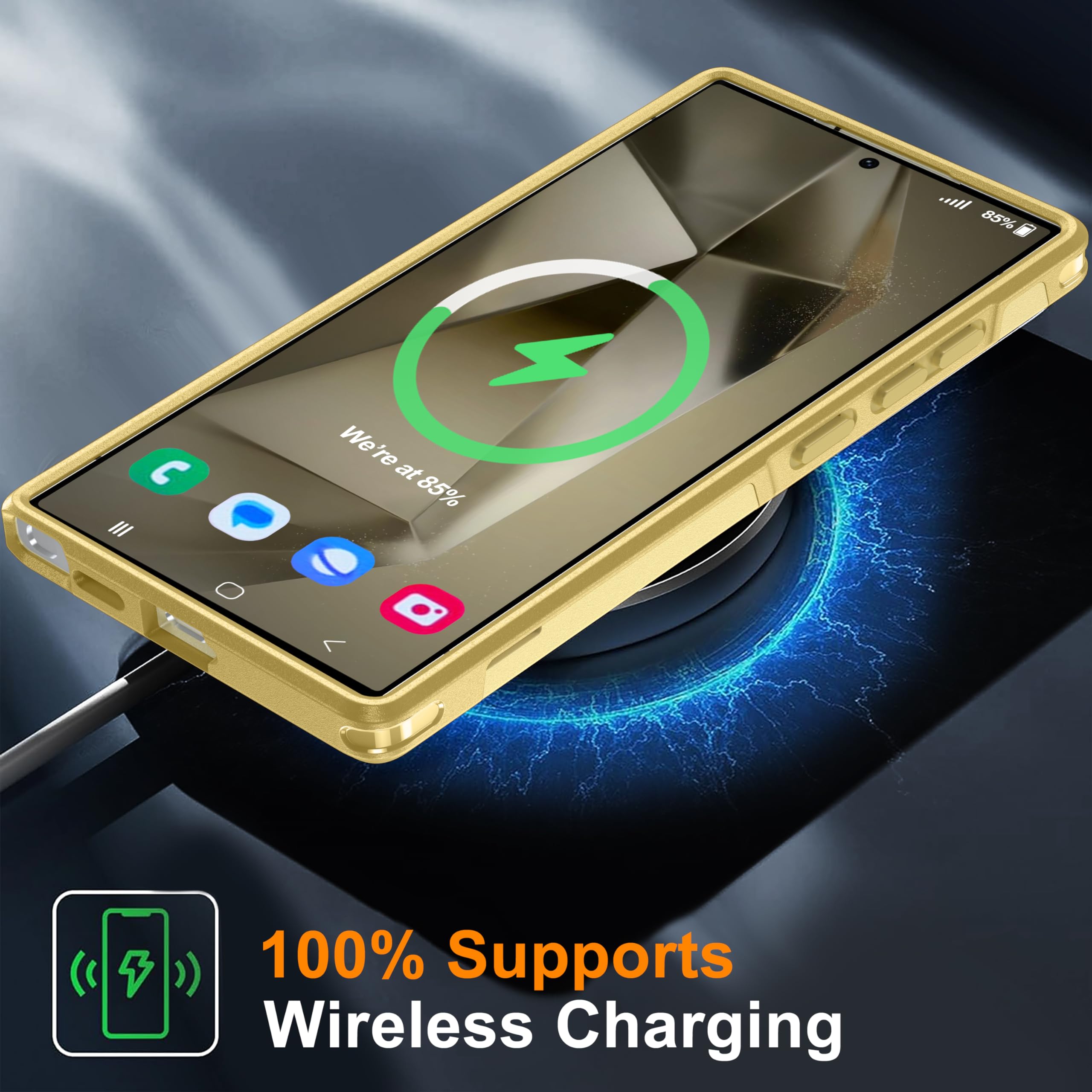 Oneagle For Samsung Galaxy S24 Ultra Case,Galaxy S24 Ultra Phone Case [Compatible Wireless Charging][15Ft Military Grade Drop Pr