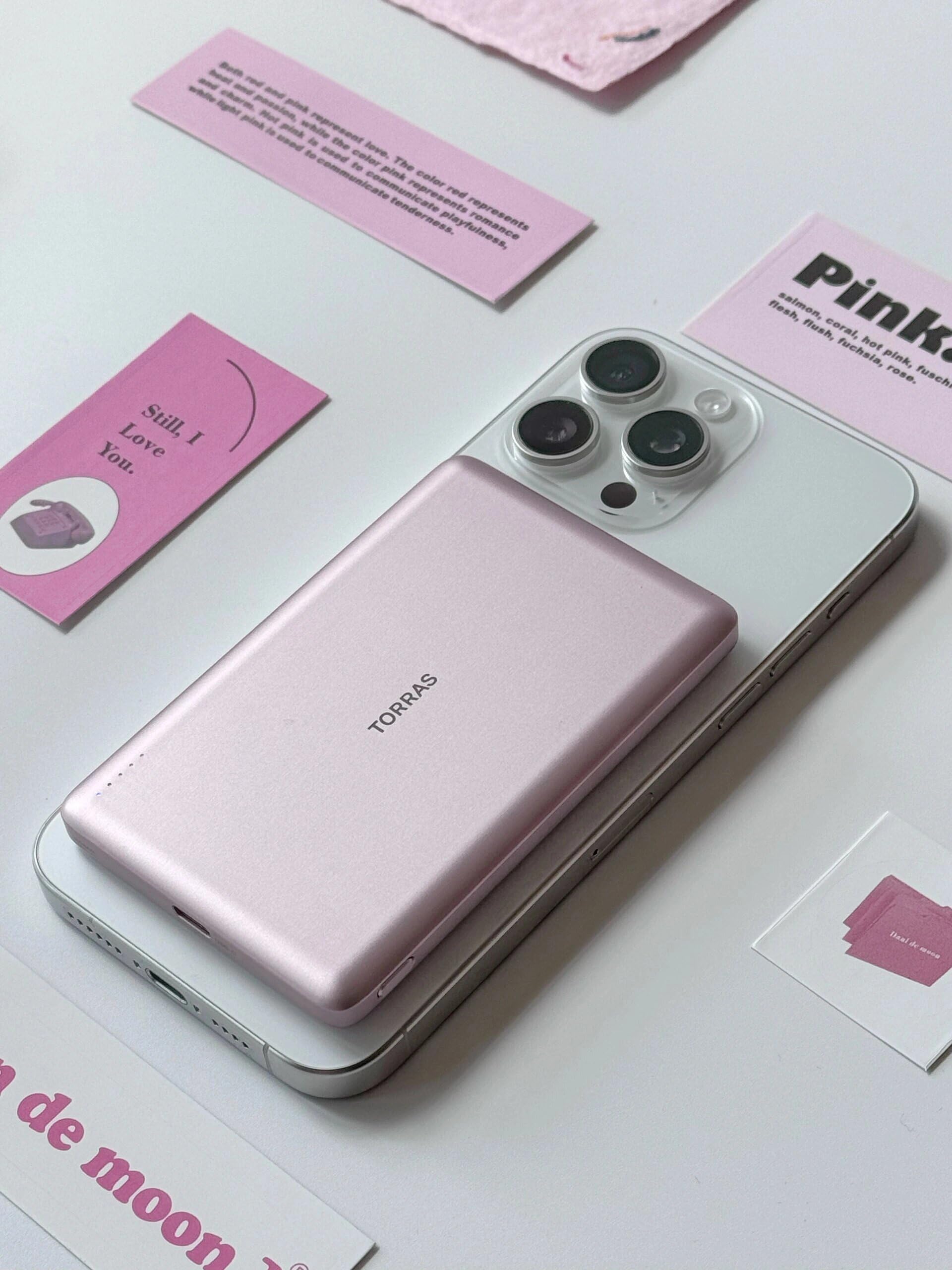 Torras Minimag Power Bank, 5,000Mah Wireless Portable Charger With Usb C Cable, [Ultimate Slim] Fast Charging Durable Magnetic B