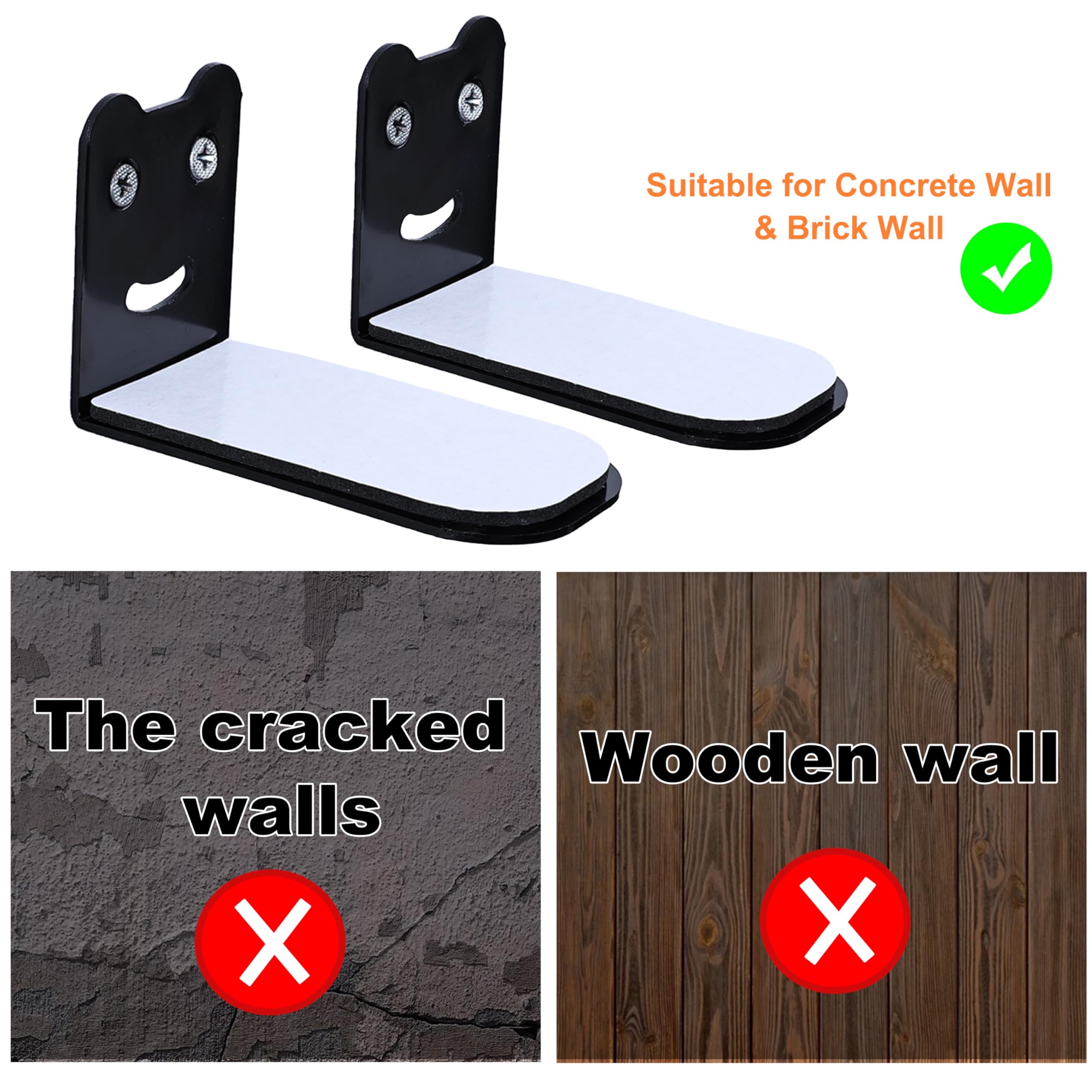 Suixing Sound Bar Mounts Universal Soundbar Wall Mount Bracket Kit For Most Of Soundbars Wall Mount Shelf Mounting Brackets(3.54