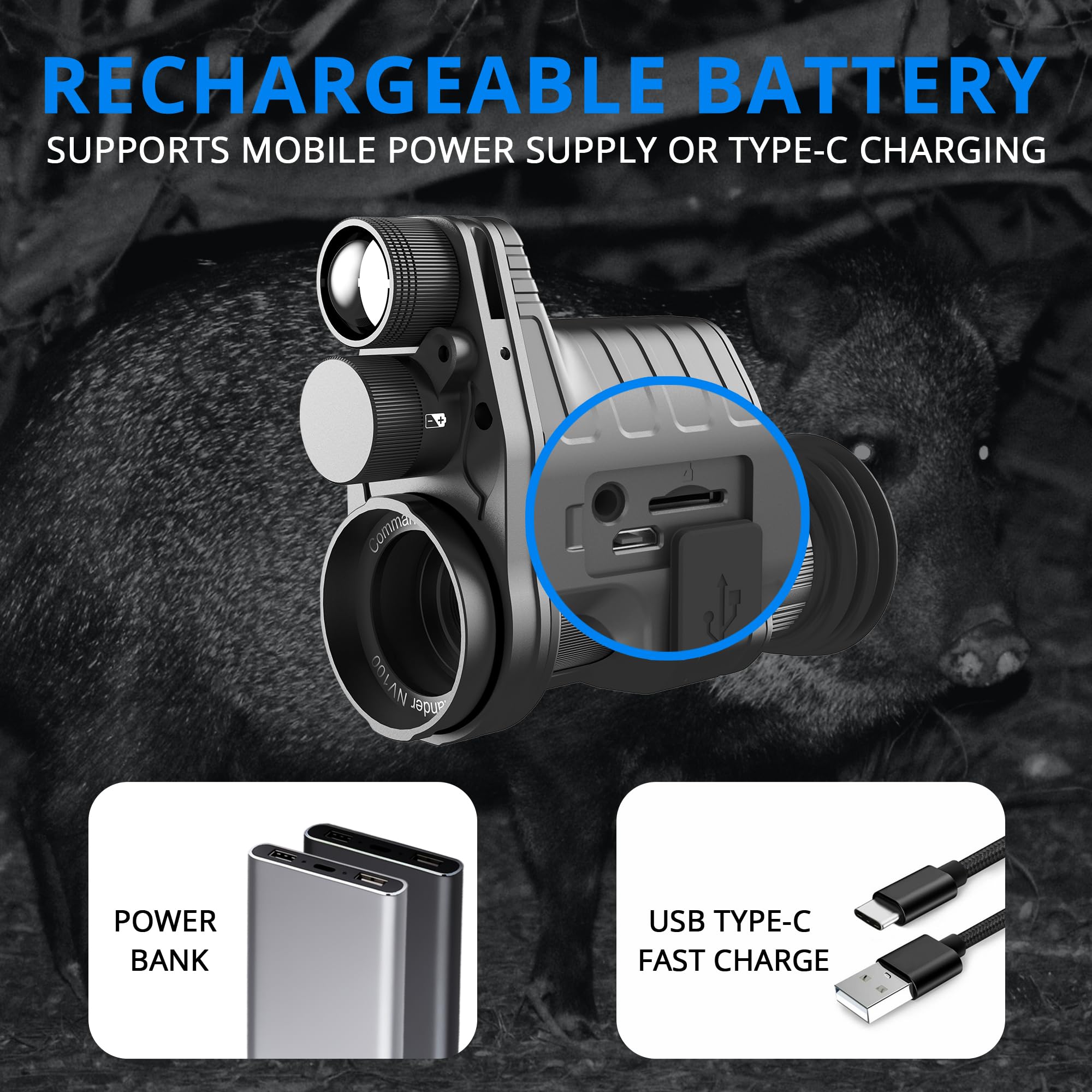 Oneleaf.Ai Commander Nv100 Hd Night Vision Goggle, Clip On Night Vision Monocular For Hunting/Observations- 16Mm