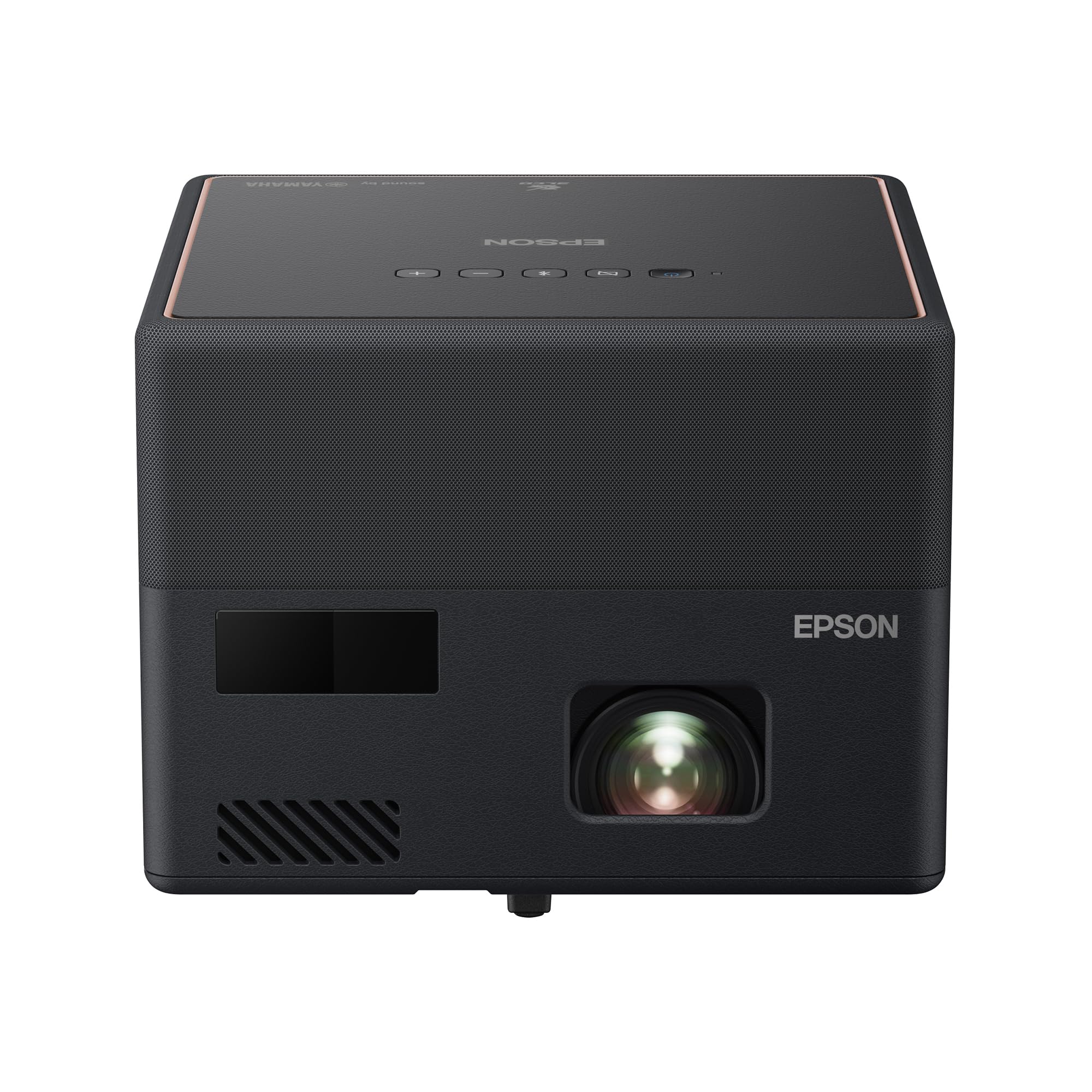 Epson Epiqvision Mini Ef12 Smart Streaming Laser Projector, Hdr, Android Tv, Movies, Family Gaming, Portable, Sound By Yamaha, 3Lcd, Full Hd 1080P, 1000 Lumens Color & White Brightness Bluetooth Black