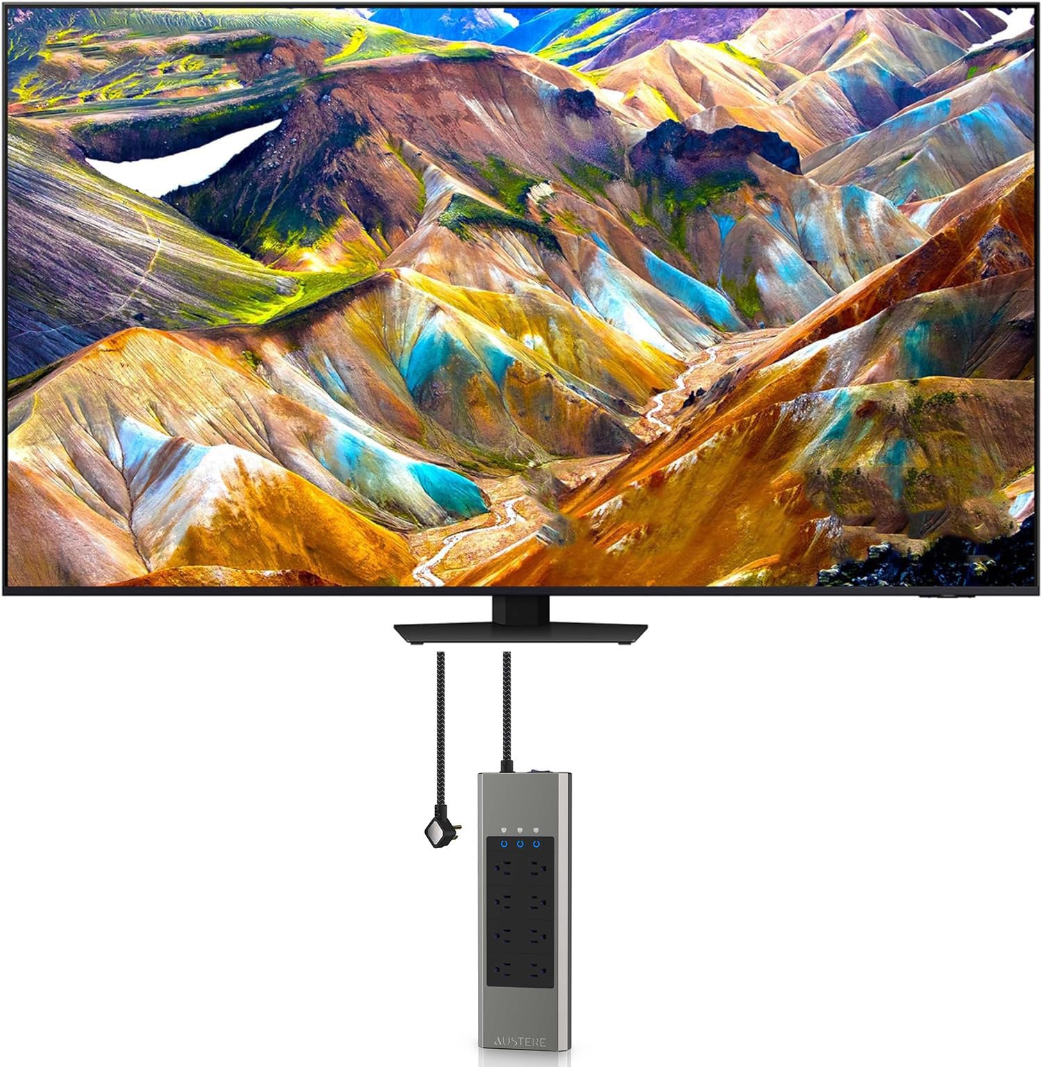 Samsung QN65QN85DBFXZA 65 Inch Neo QLED 4K Smart TV with Dolby Atmos and an Austere 7S-PS8-US1 VII-Series 8 Outlet Power w/Omnip