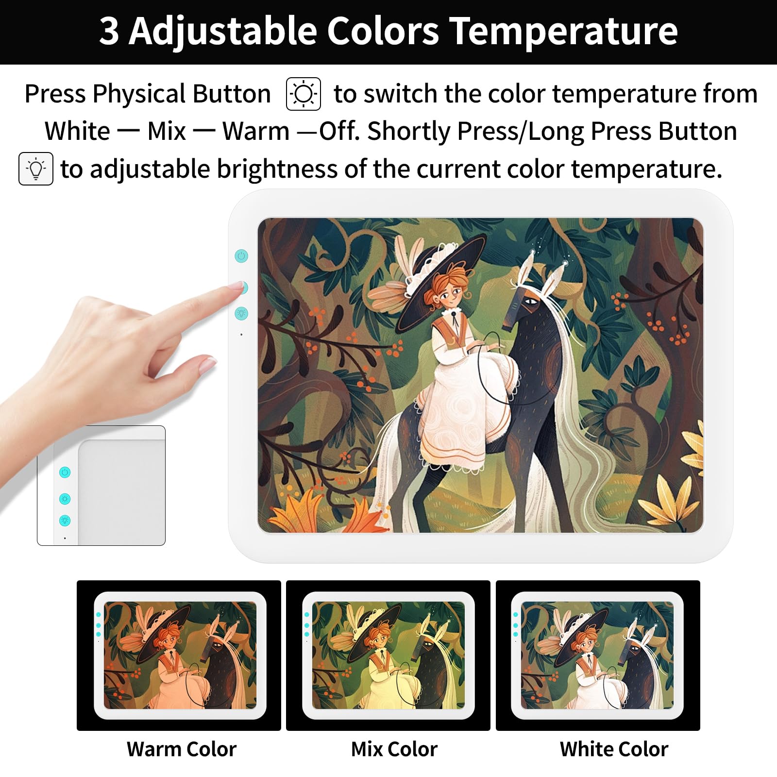 Toheto A4 Rechargeable Led Super Bright Light Pad With Carry Bag For Cricut Weeding Vinyl Tool, Portable Wireless 3500Mah Batter