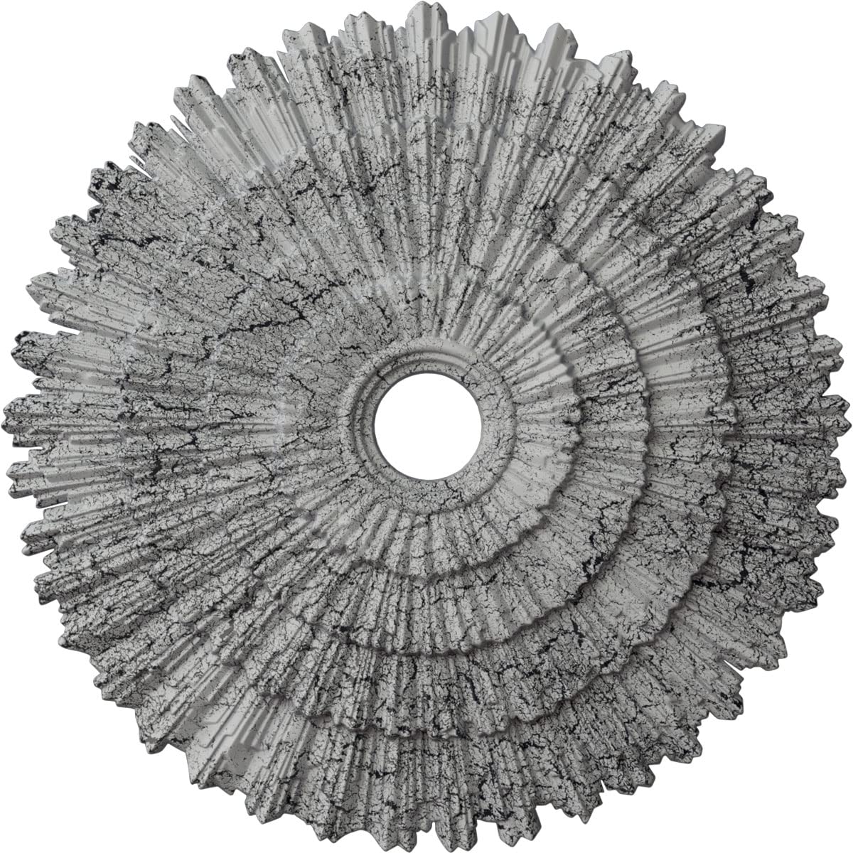 Ekena Millwork CM24ENUWC 24 3/4OD X 3 1/4ID X 1 7/8P Eryn Ceiling Medallion Fits Canopies Up To 4, Ultra Pure White Crackle