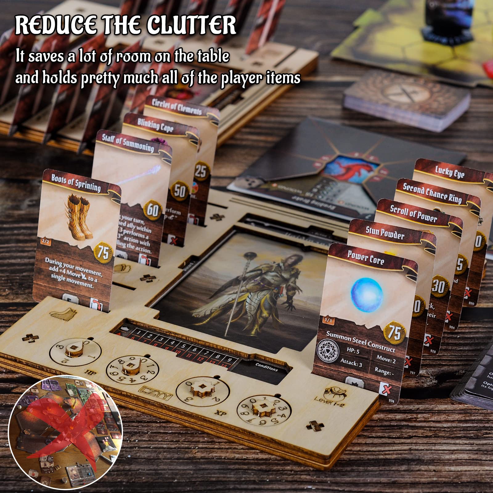 Jotl Player Character Dashboard With Hp & Xp Dial Trackers Set Of 2 Birch Plywood Hero Organizer Saving Your Table Space Great F