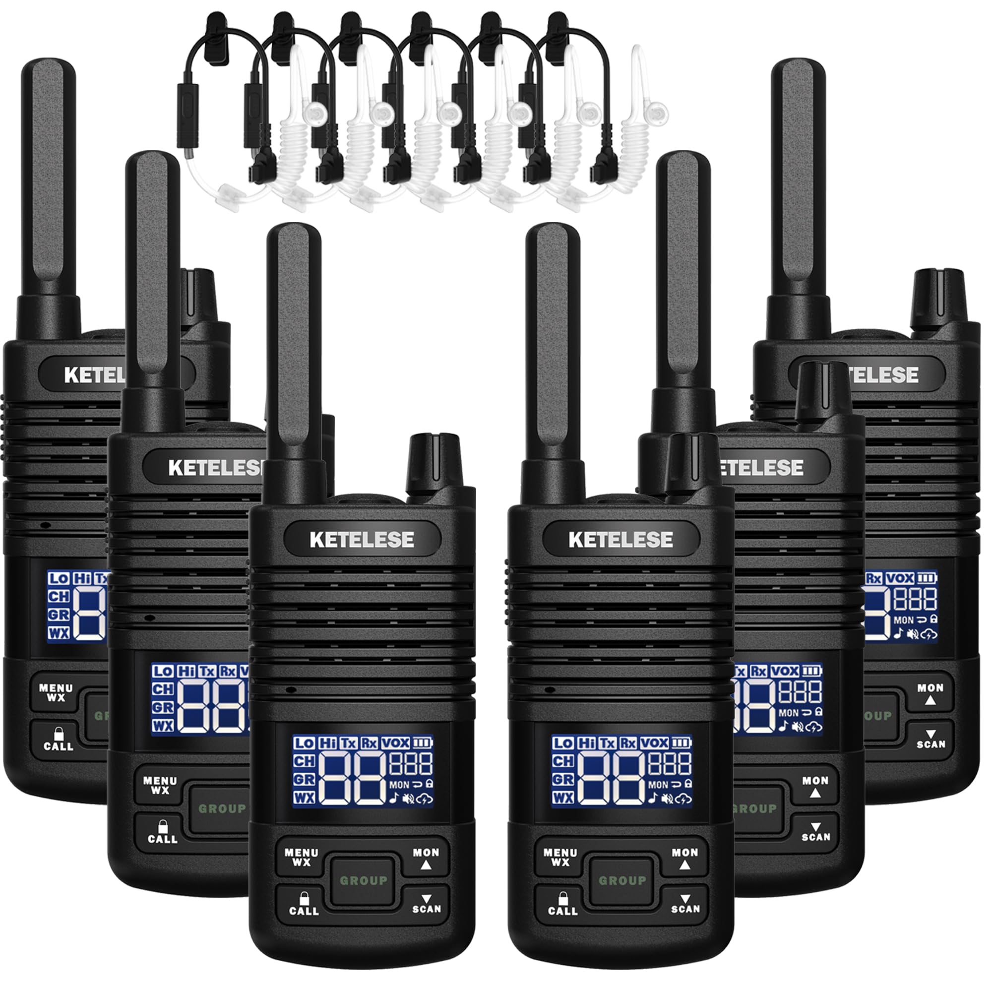 Ketelese Two Way Radio, Frs Walkie Talkies With Earpiece, Long Range Walkie Talkies For Adults, Usb C Rechargeable 2 Way Radio,