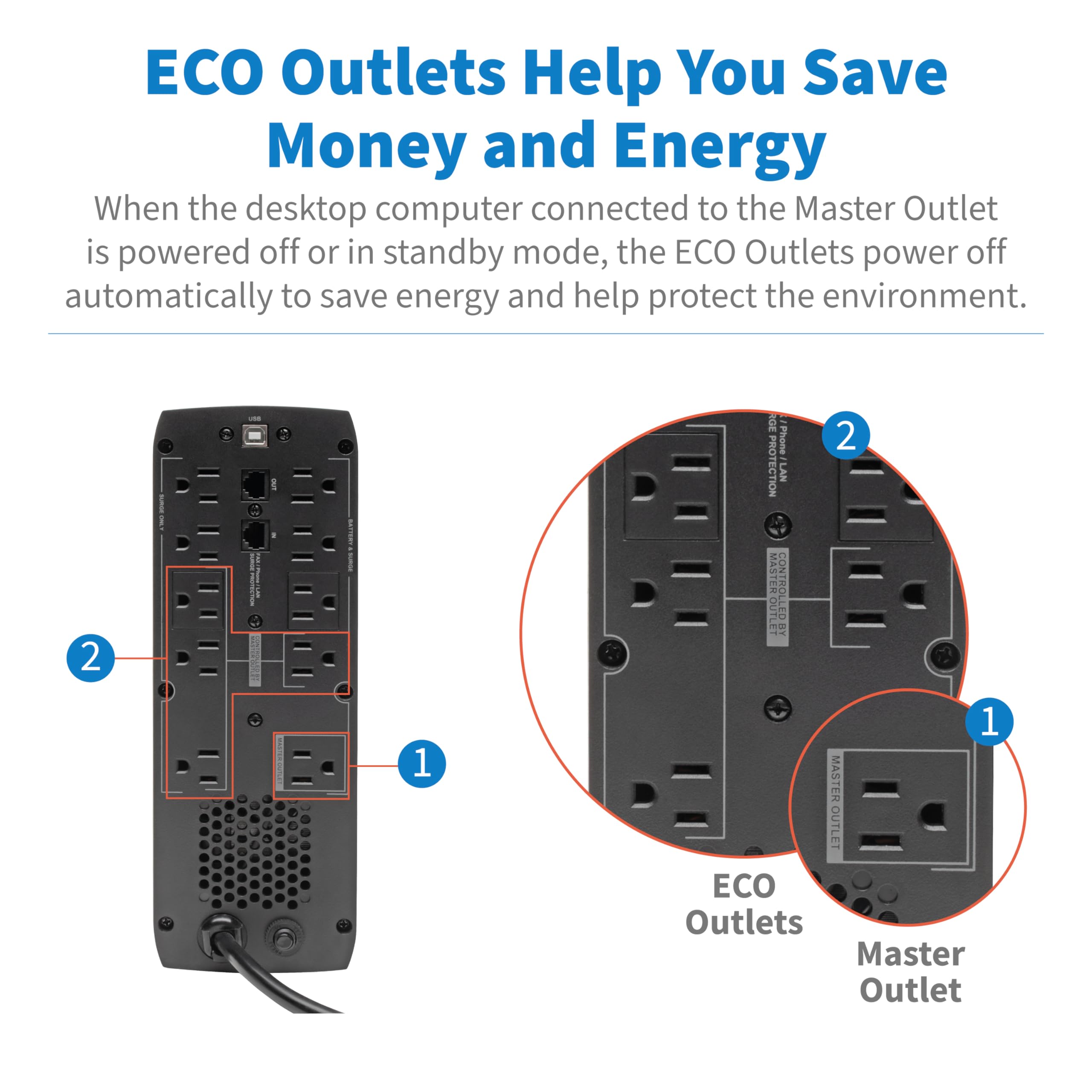Tripp Lite 1300Va Ups Battery Backup Surge Protector, Avr, 10-Outlet Uninterruptible Power Supply, Usb Charger, Ethernet Protect