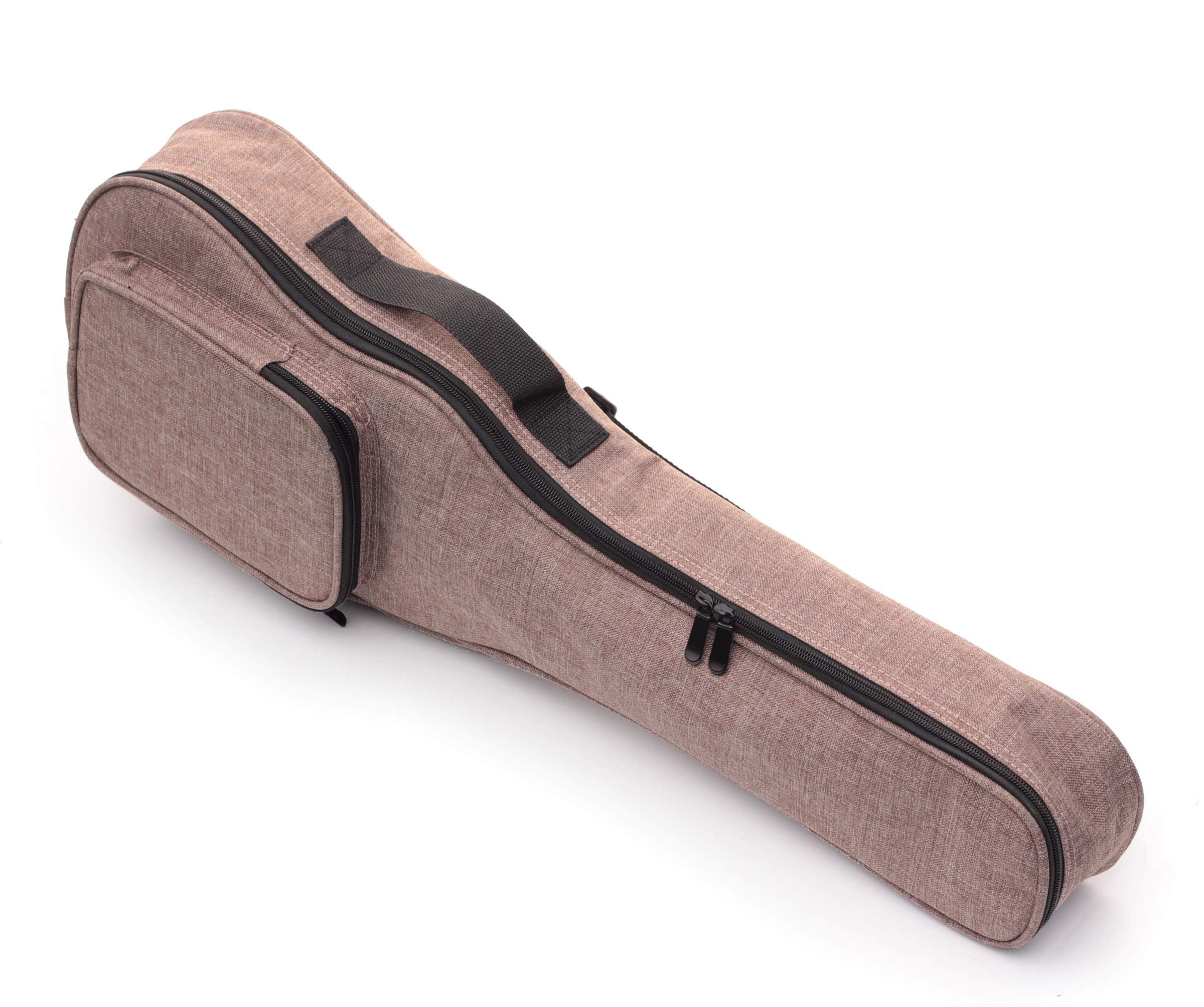 Longteam Linen Simple Ukulele Case 10Mm Sponge Portable Waterproof Ukuleles Bag Cover Uke Gig Bag With Accessory Storage Pocket