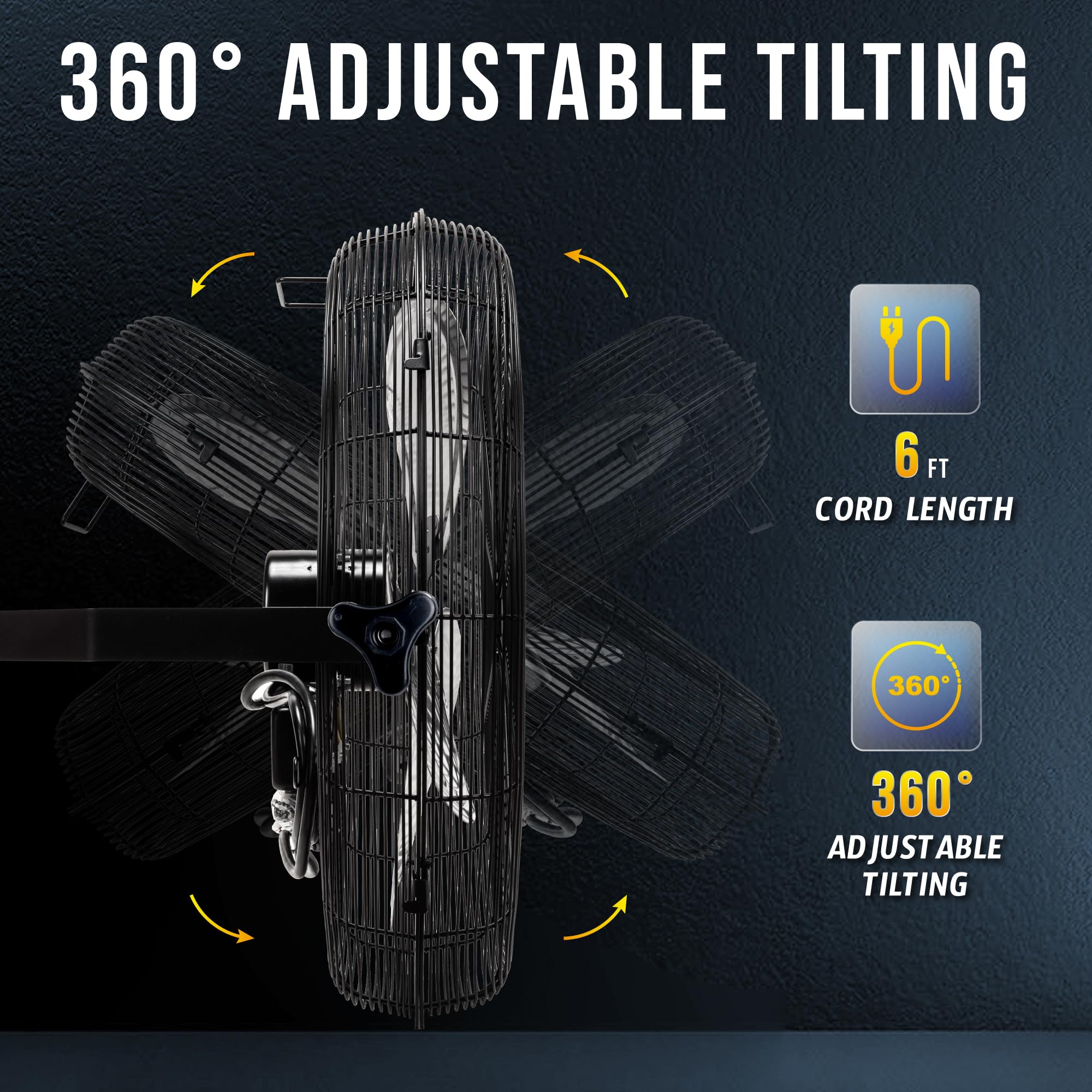 Tornado 2 Pack 20 Inch High Velocity Industrial Wall Fan   4750 Cfm   3 Speed   6 Ft Cord   Industrial, Commercial, Residential