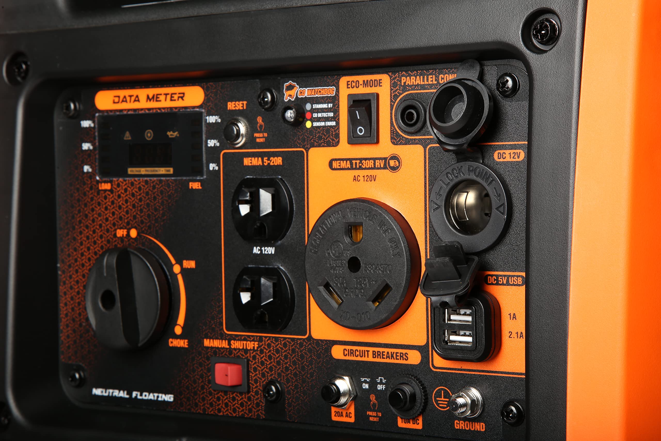 Wen 56450Ix Dual Super Quiet 4500-Watt Rv-Ready Portable Inverter Generator With Fuel Shut-Off And Co Watchdog Black