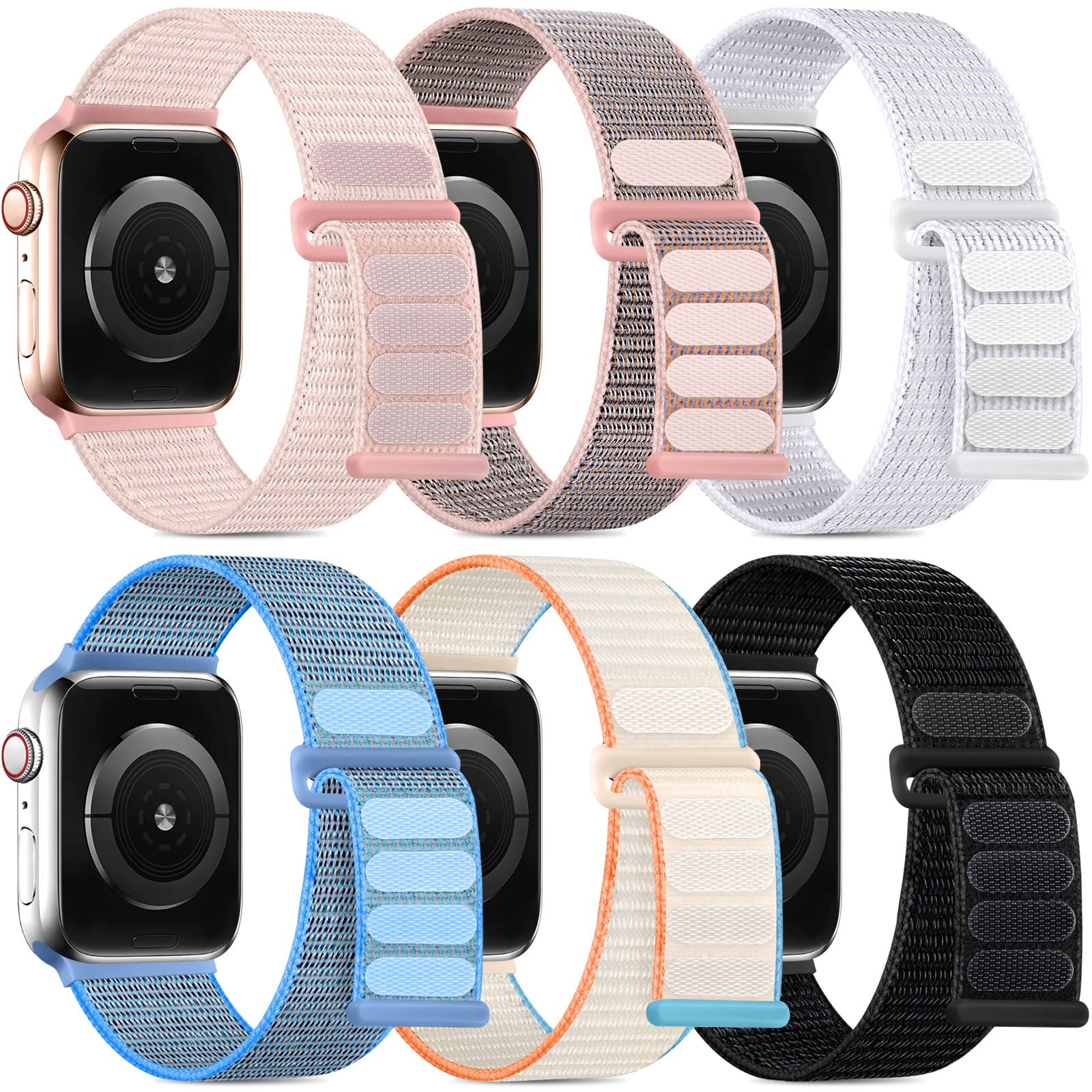 WJK Compatible with Apple Watch Bands 40mm for Women Men, Sport Nylon Solo Loop Strap Compatible with Apple Watch Band Ultra 2 3