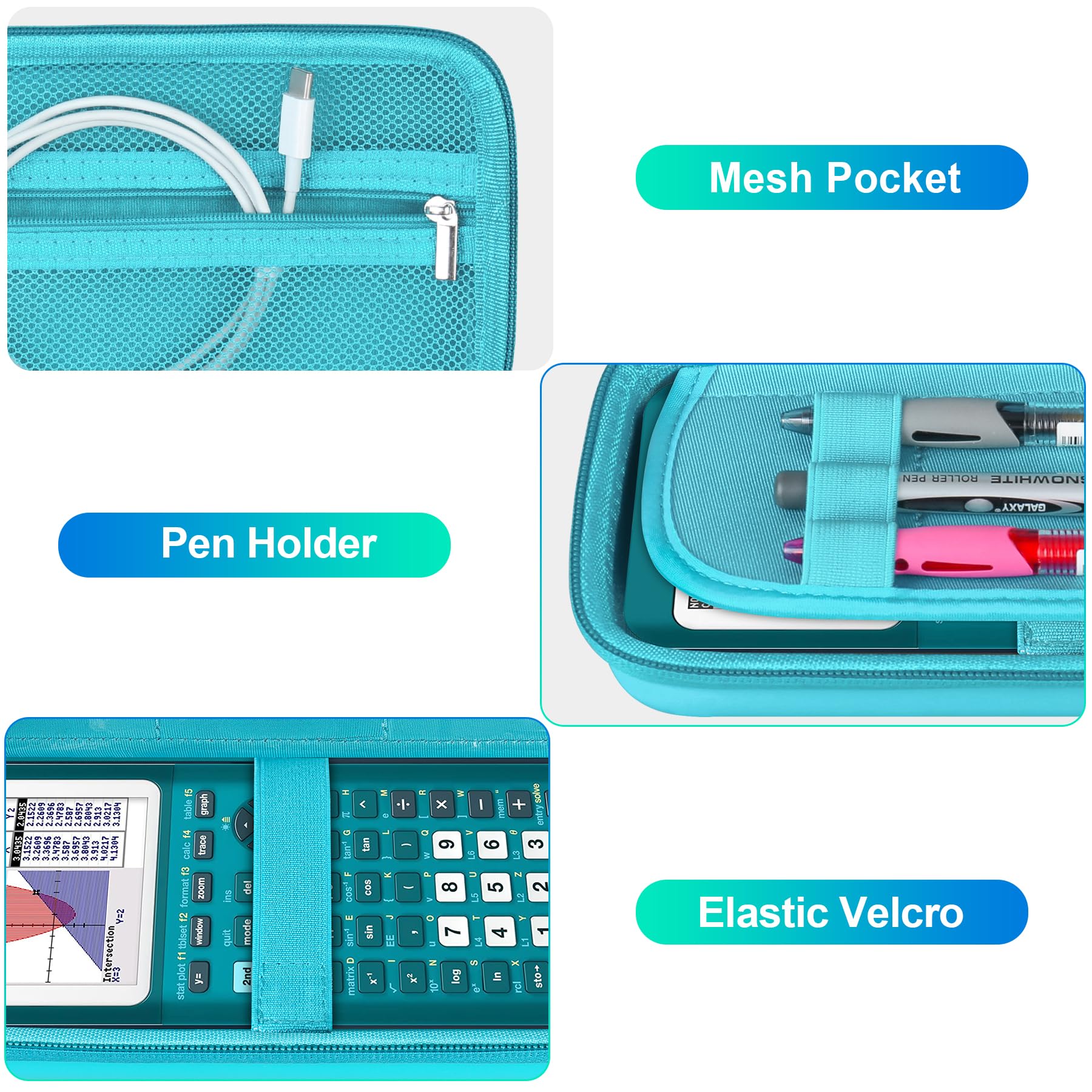 Bovke Hard Calculator Case For Texas Instruments Ti-84 Plus Ce Color Graphing Calculator/Ti-84 Plus/Ti-83 Plus Ce, Extra Zipped