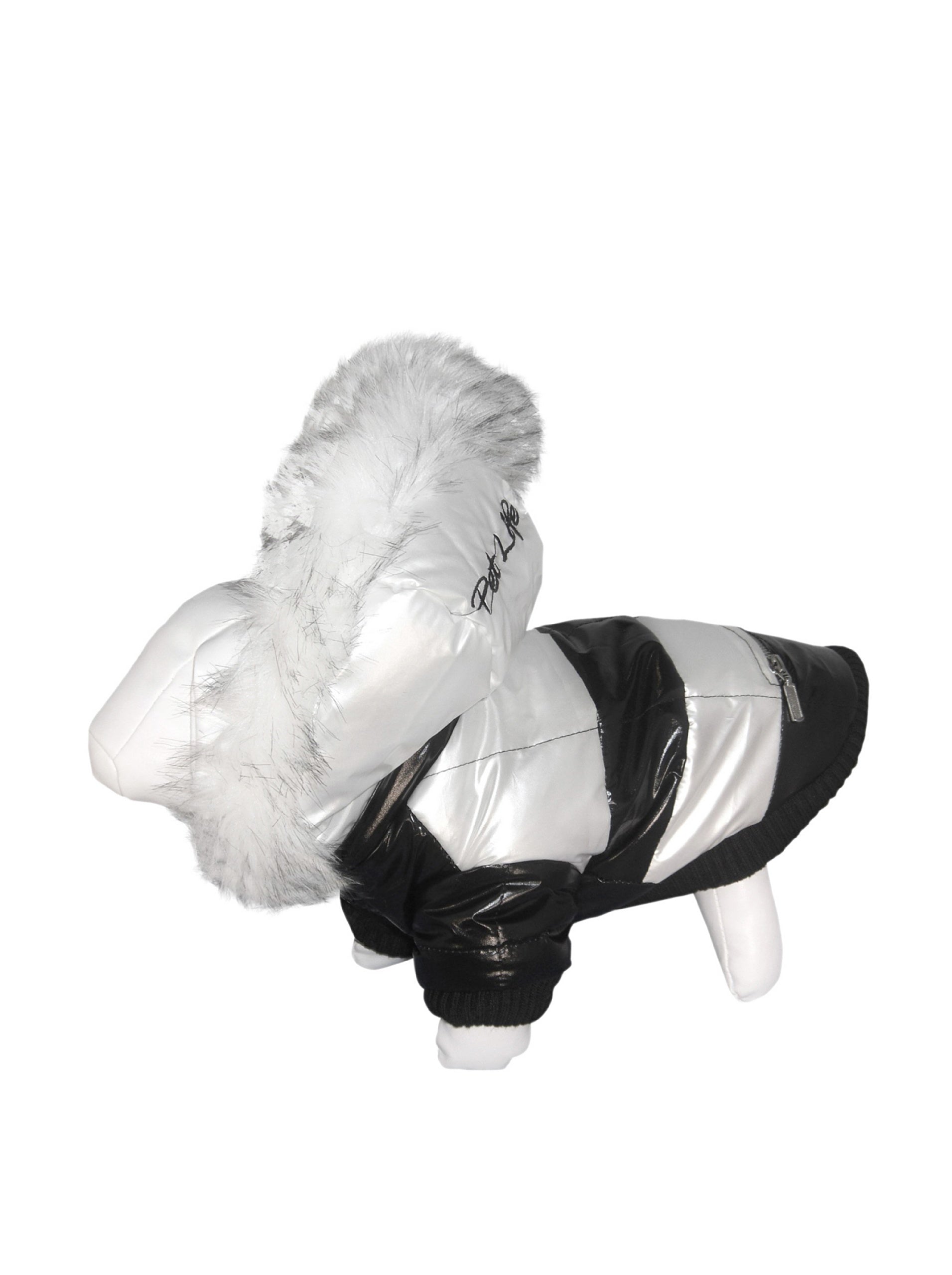 Pet Life Sporty Parka, White/Black, X Small