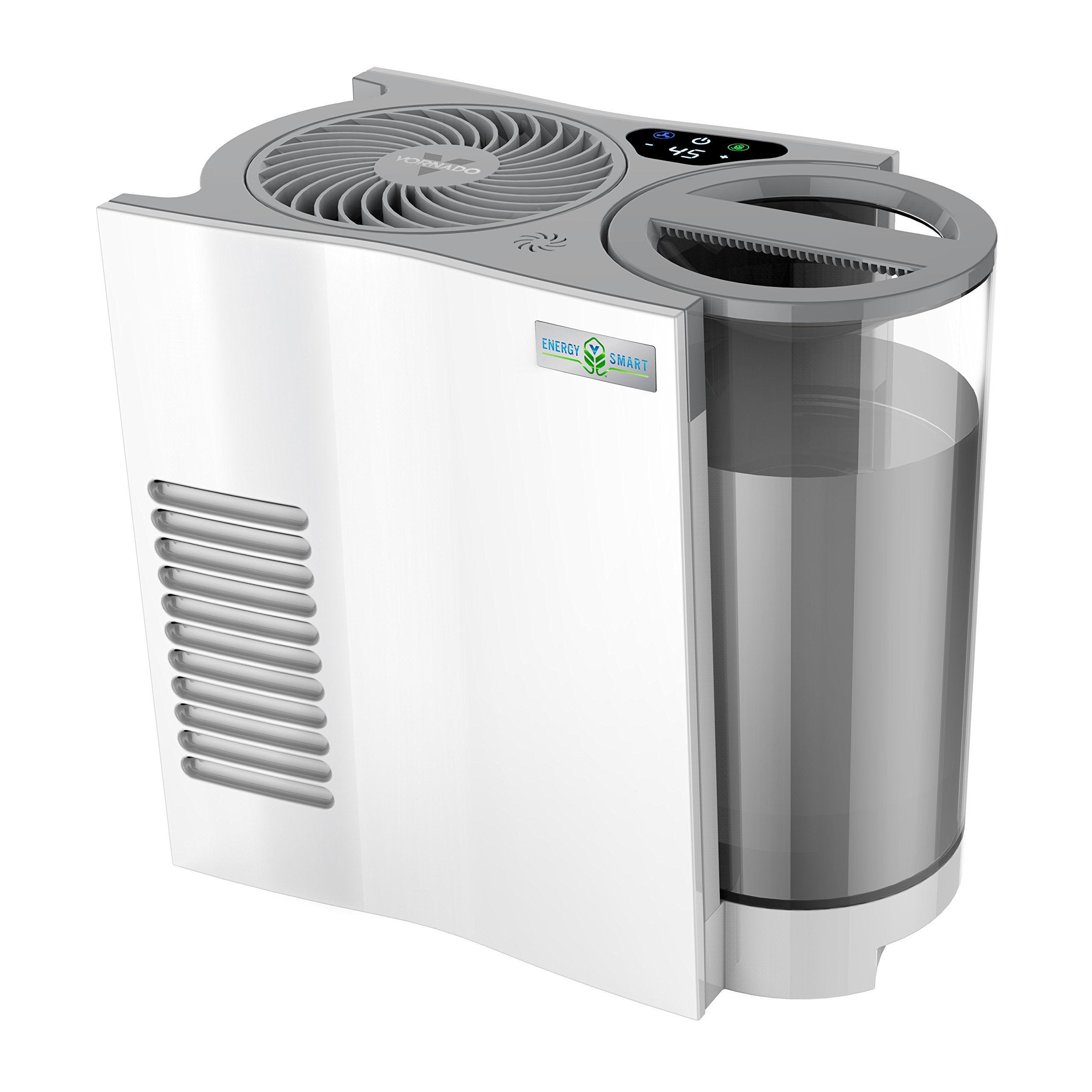 Vornado Evdc300 Energy Smart Evaporative Humidifier With Automatic Shut Off, 1 Gallon Capacity, Led Display, White