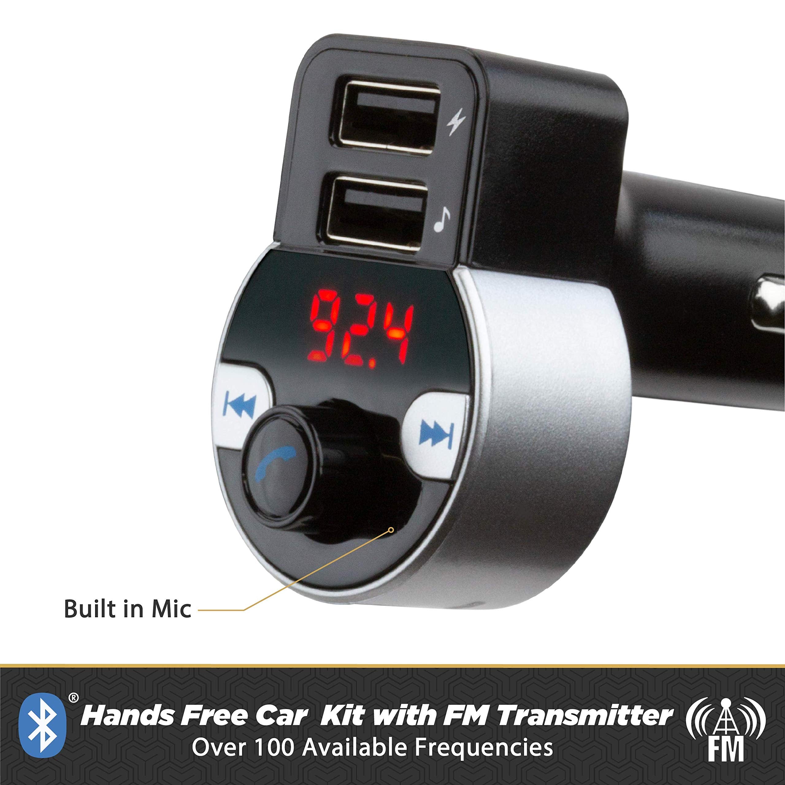 Scosche Sbtfm4 Xces0 Select Bluetooth 5.0 Fm Transmitter W/ Dual Usb Charger Ports, & Digital Led Display, Wireless Radio Blueto