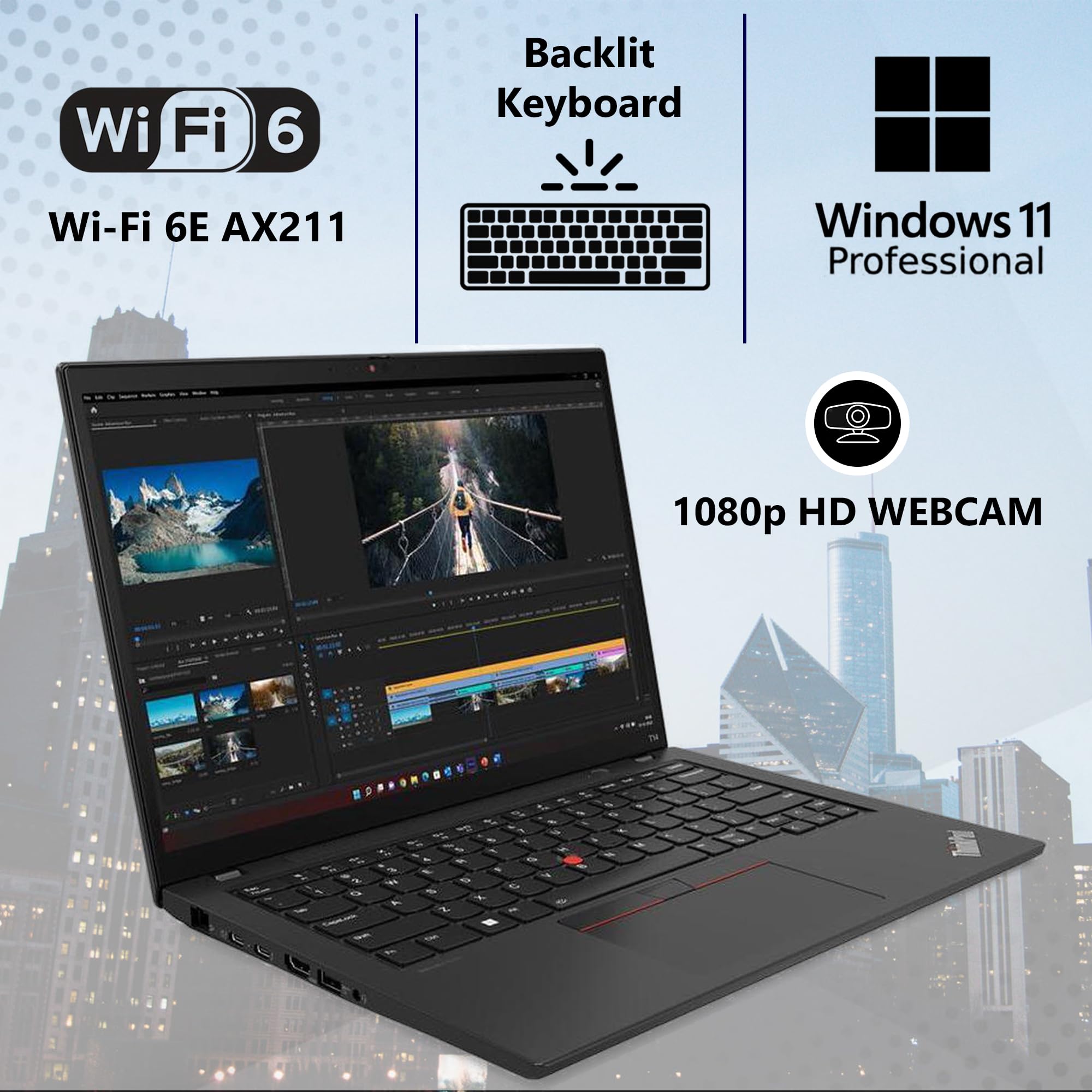 Lenovo Thinkpad T14 Business Laptop (14 Fhd+ Ips, Intel 10 Core I5-1335U, 24Gb Ram, 1Tb Ssd) 5Mp Webcam, 2 Thunderbolt 4, 2024 A