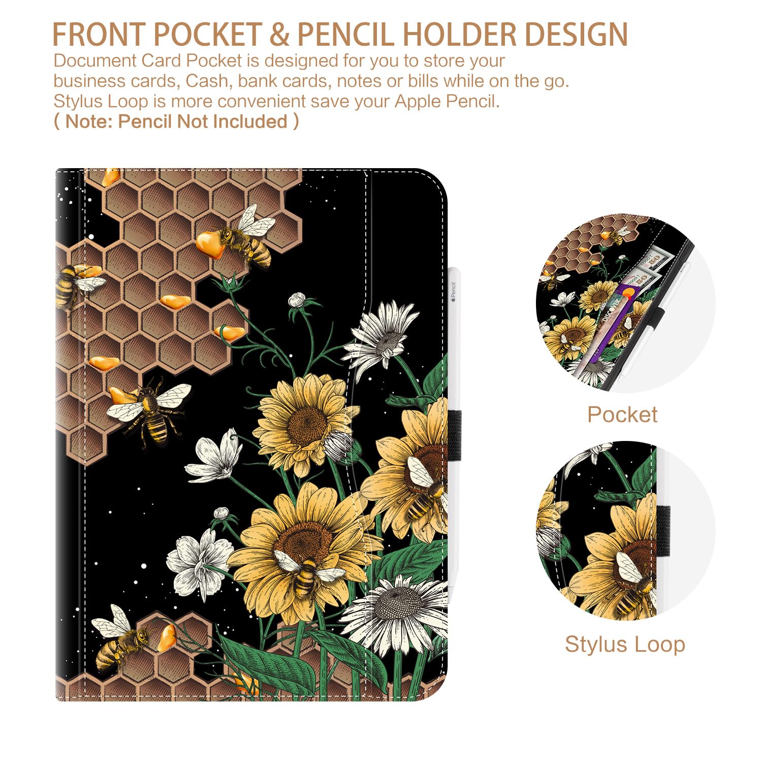 Ipad 10Th Generation Case, Ipad Case 10Th Generation With Pencil Holder Kids Men Women Multi Angle View Adjustable Stand Shockpr