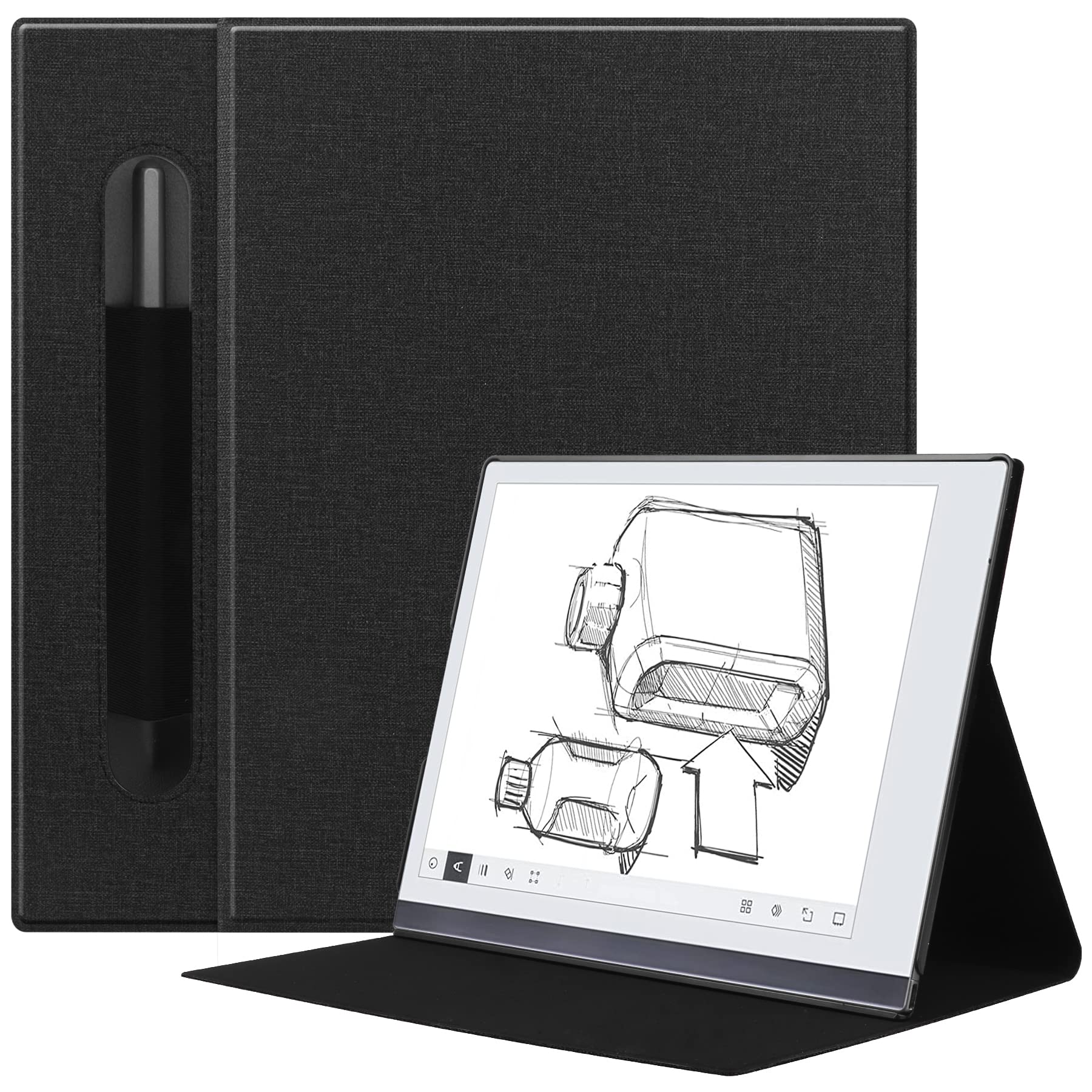 Kuroko Slim Lightweight Book Folios Case Cover For Remarkable 2 10.3 Inch Digital Paper(2020 Released) Black