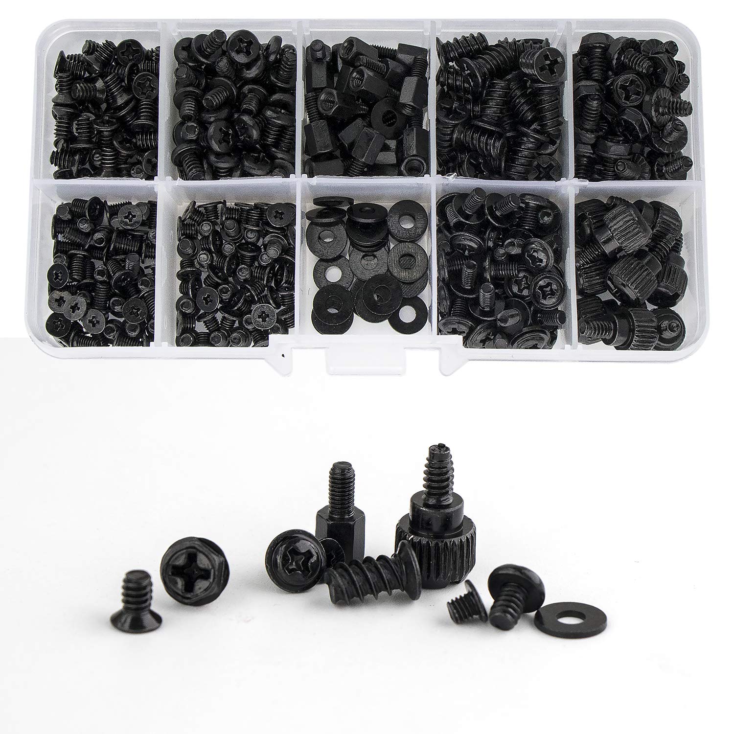 Vapker 420Pcs Computer Screw Set Pc Motherboard Screws Spacers For Universal Motherboard Pc Case Fan Cd Rom Hard Disk Notebook