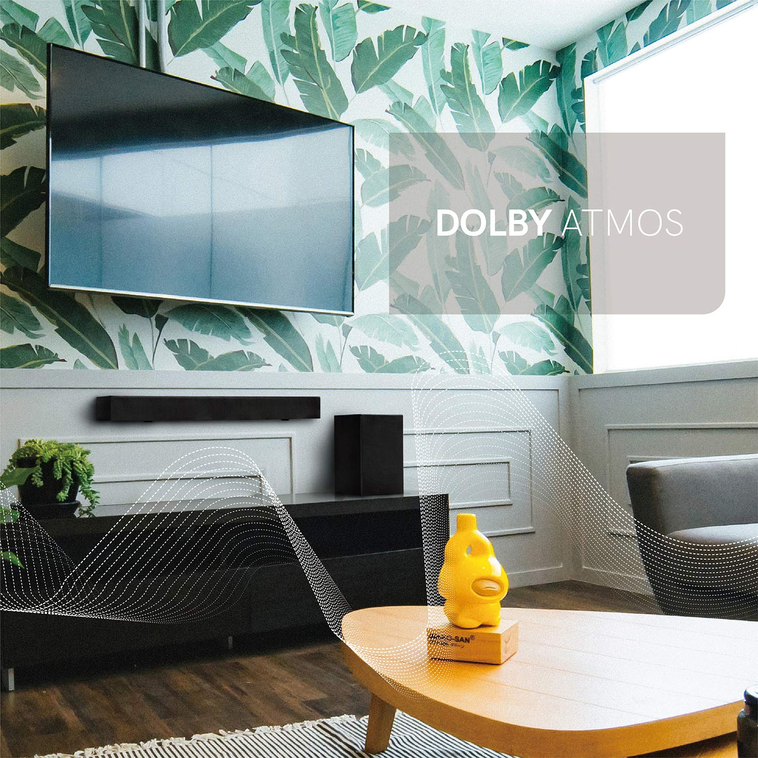 Atune Analog Tv Wired Wireless Sound Bar, Bluetooth 5.0 Soundbar With Wireless Subwoofer, Compatible With 2.1 Channel Dolby Digi