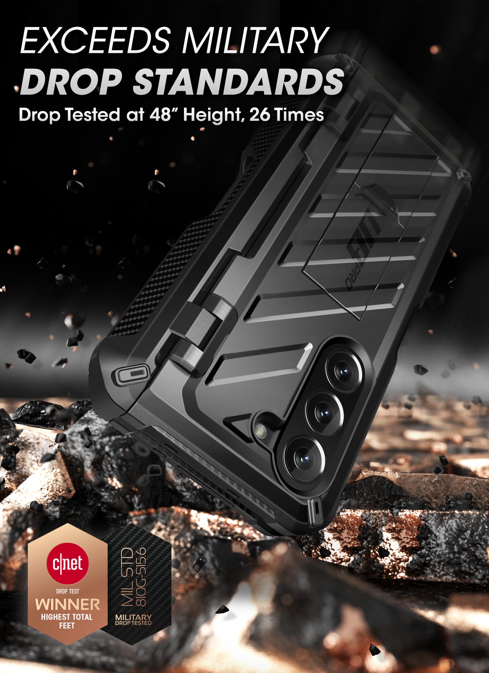 Supcase For Galaxy Z Fold 5 Case With S Pen Holder (Unicorn Beetle Pro), [Built-In Screen Protector & Stand] [Military-Grade Pro