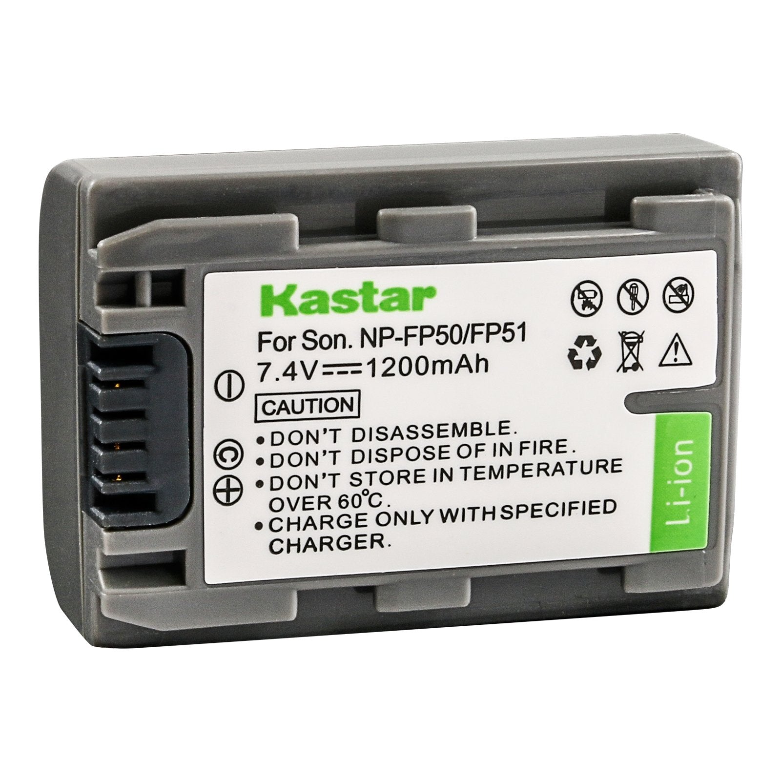Kastar Lithium-Ion Replacement Battery for Sony NP-FP50 FP51 DCR-HC20 HC21 HC22 HC23 HC24 HC26 HC30 HC32 HC33 HC35 HC36 HC