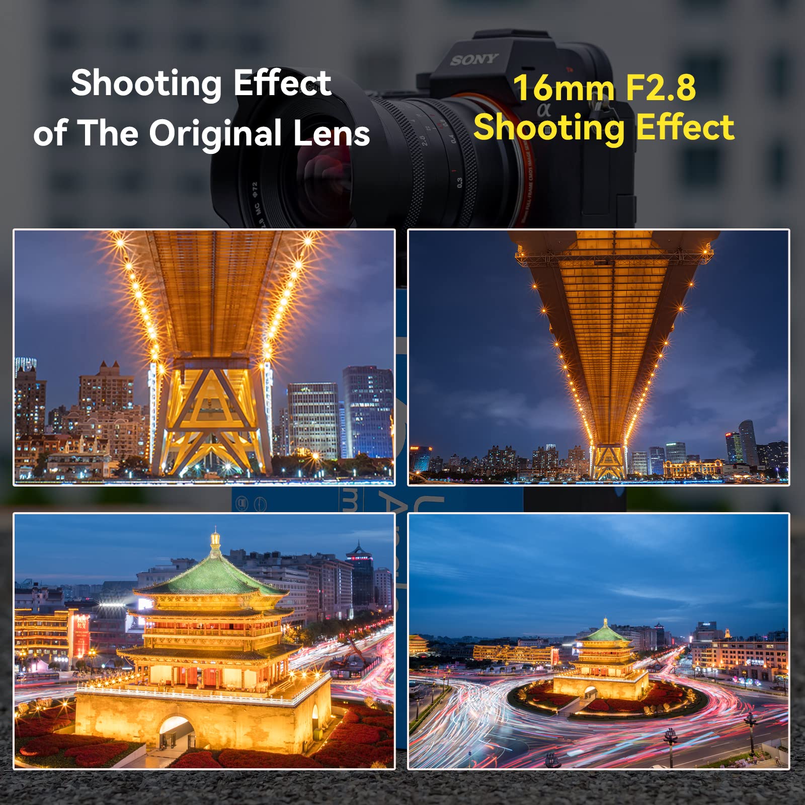 Brightin Star 16Mm F2.8 Full Frame Ultral Wide Angle Manual Focus Mirrorless Camera Lens, Fit For Sony Zv E10, A7Iv, A6400, A7Ii