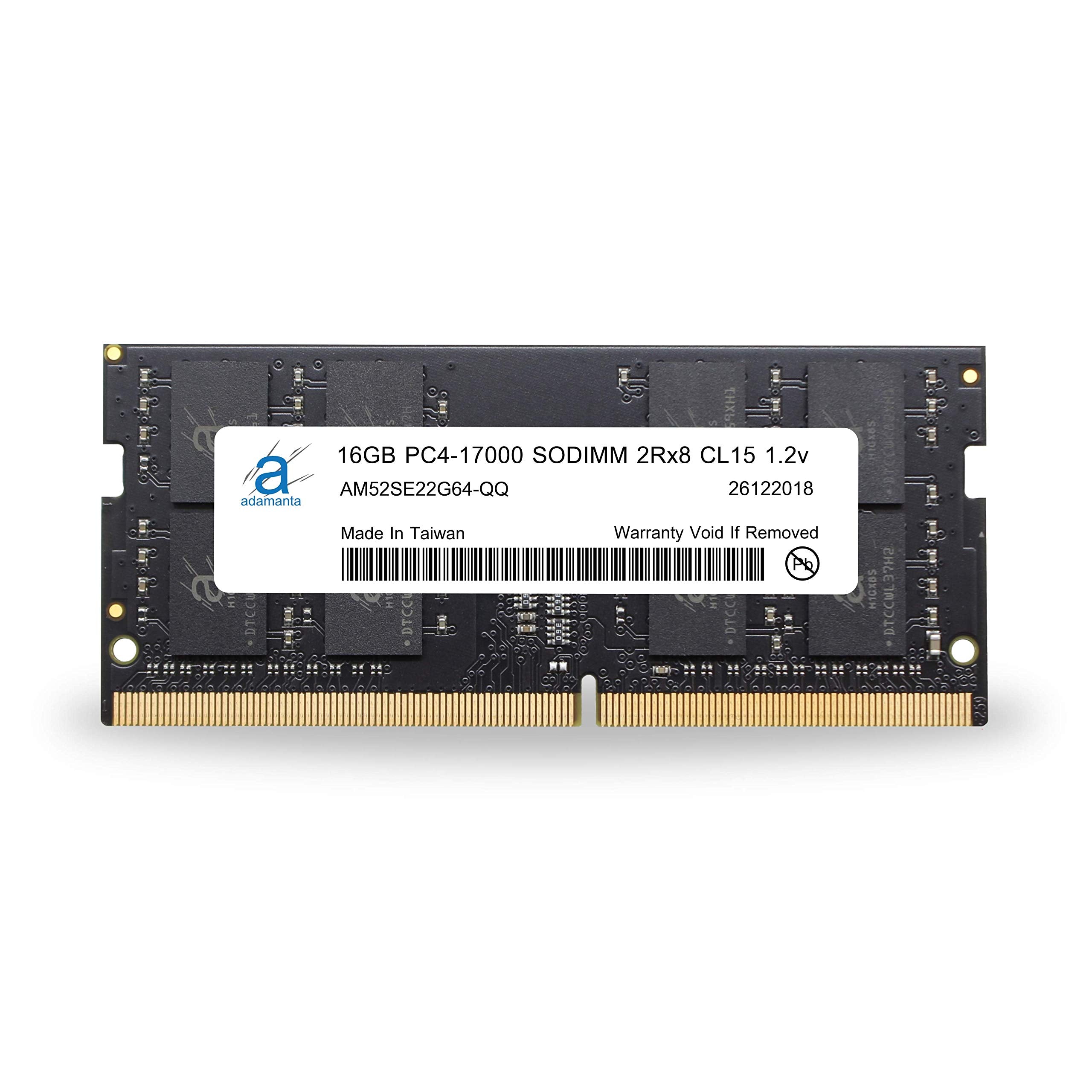 Adamanta 16Gb (1X16Gb) Ddr4 2133Mhz Pc4 17000 Sodimm 2Rx8 Cl15 1.2V Non Ecc Unbuffered Notebook Dram Ram