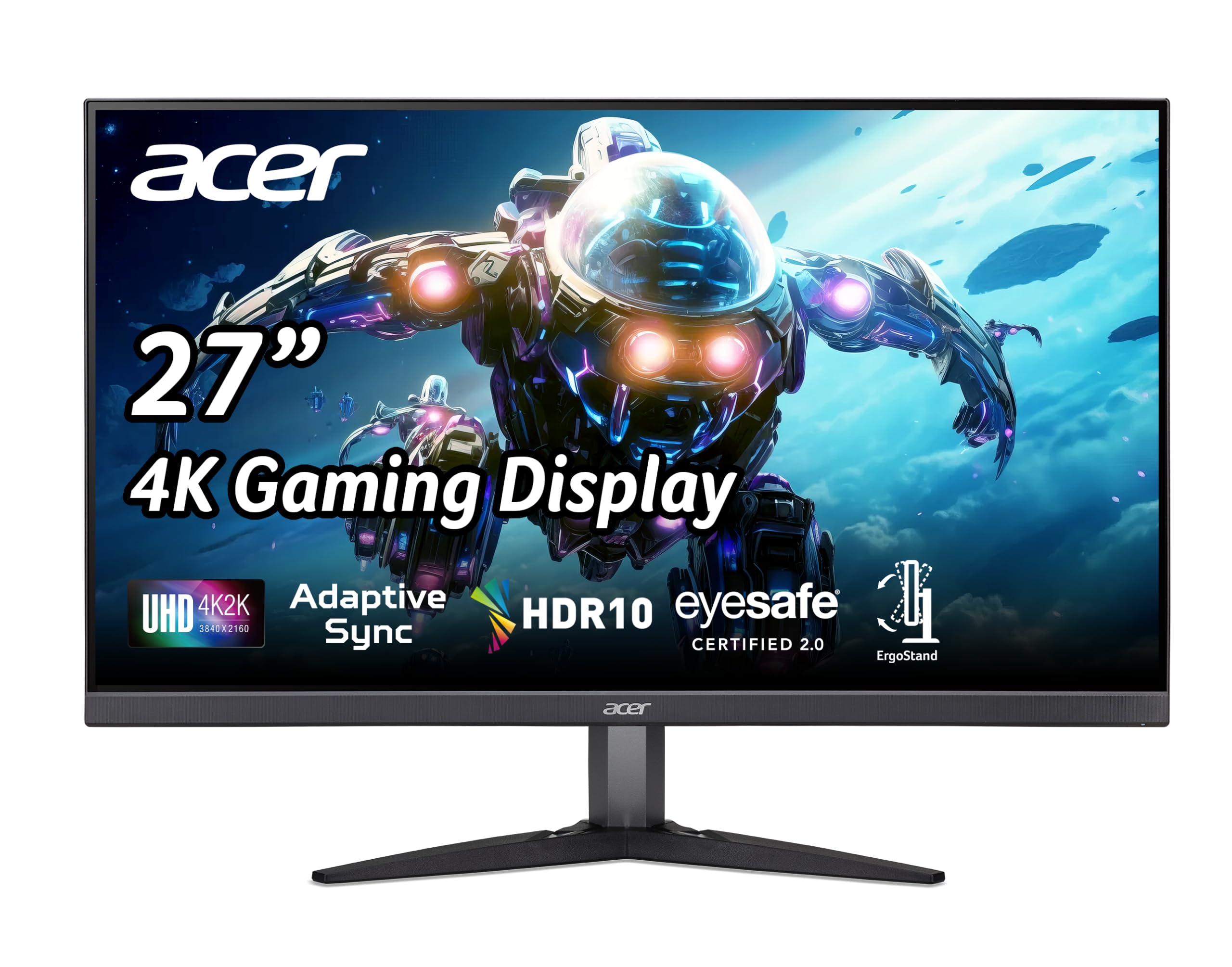 acer Nitro 27 Inch UHD 3840 x 2160 IPS PC Gaming Monitor | Adaptive-Sync Support (FreeSync Compatible) | 4ms (G to G) | HDR10 Su