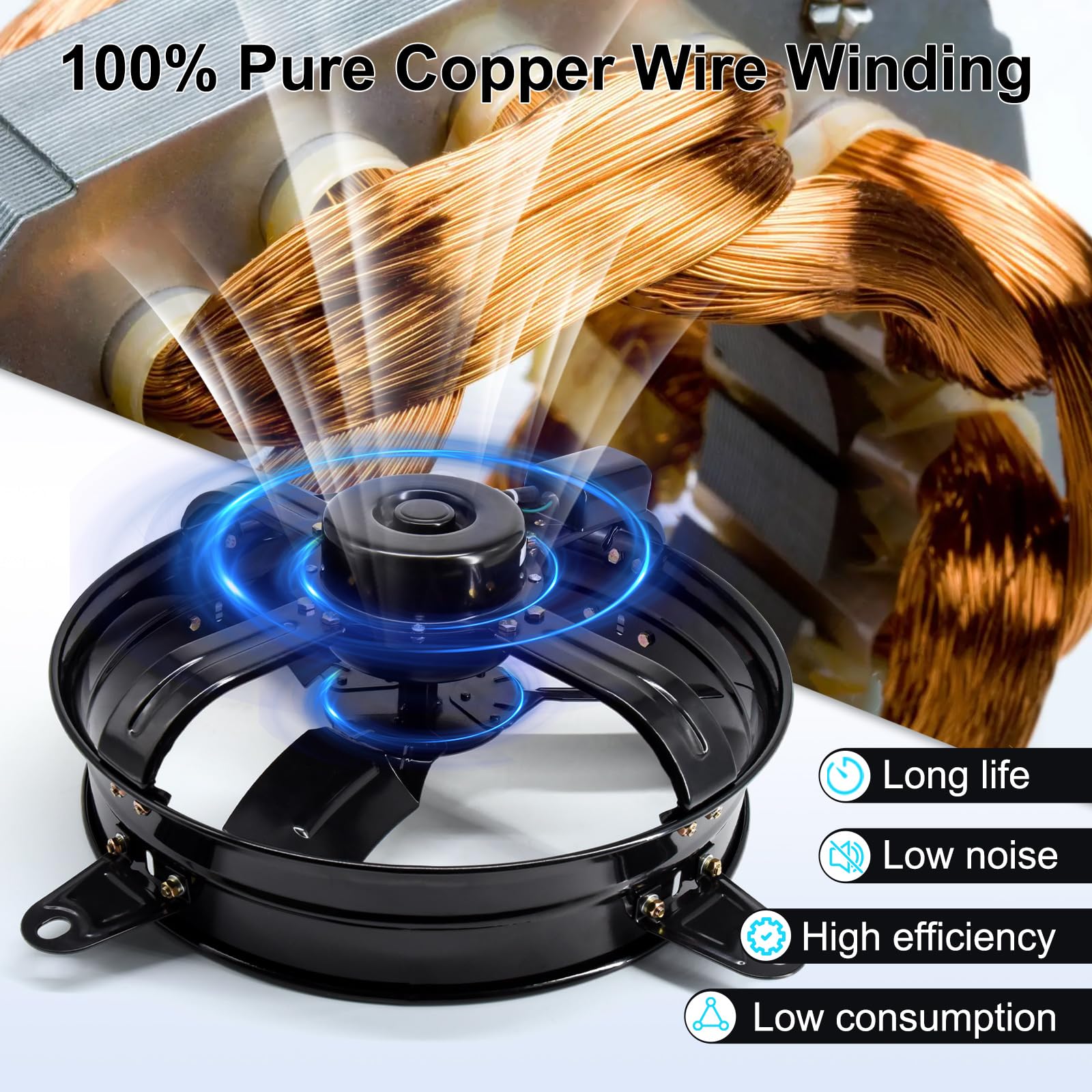 Criditpid 16 '' Gable Mount Vent Attic Fan, Exhaust Ventilation Fan With Adjustable Thermostat For Gable, Home, Shed, Garage, Po
