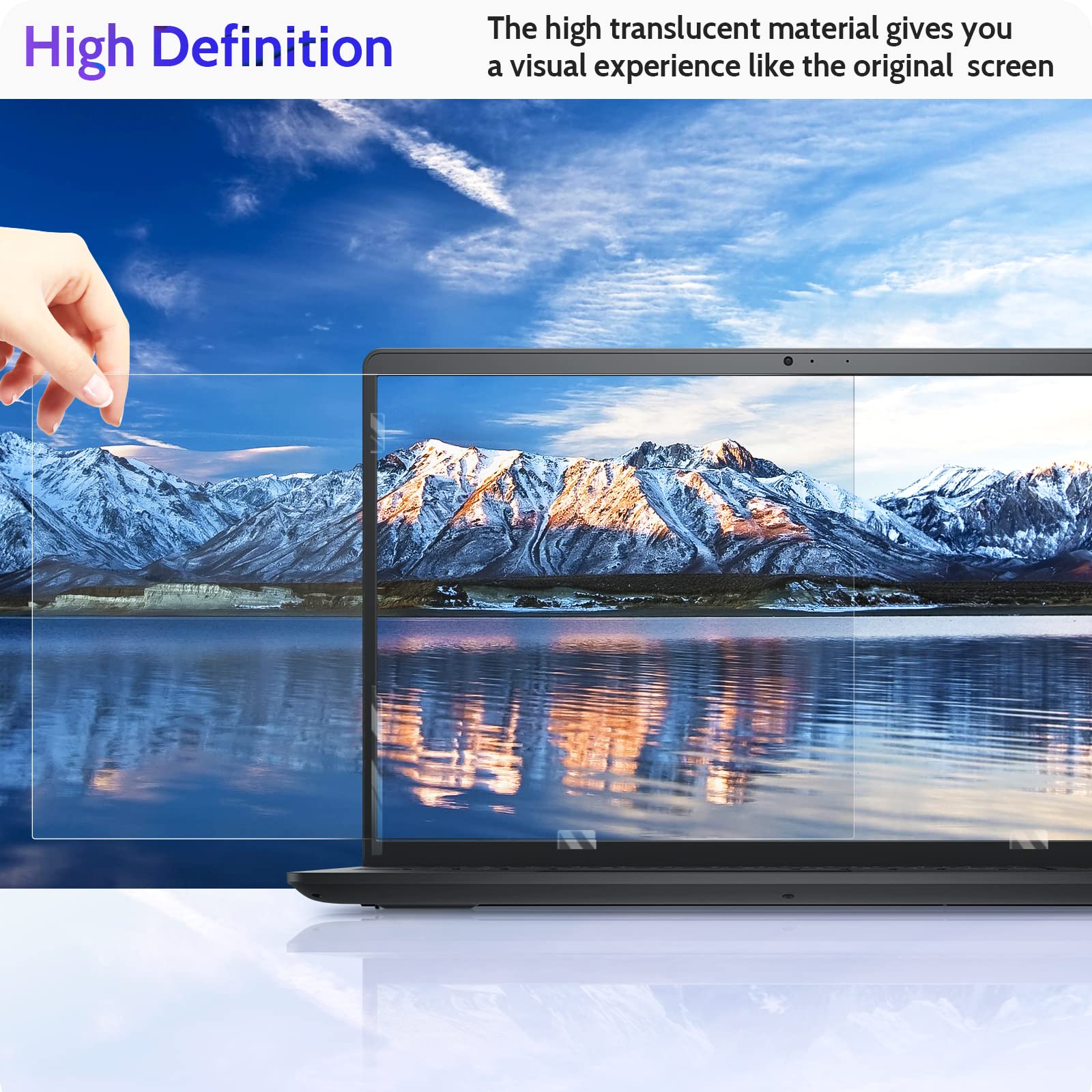 Peslv 17.3 Inch Laptop Privacy Screen Compatible With Lenovo Hp Dell Acer Asus Thinkpad Envy, 16:9 Aspect Removable Anti Glare B