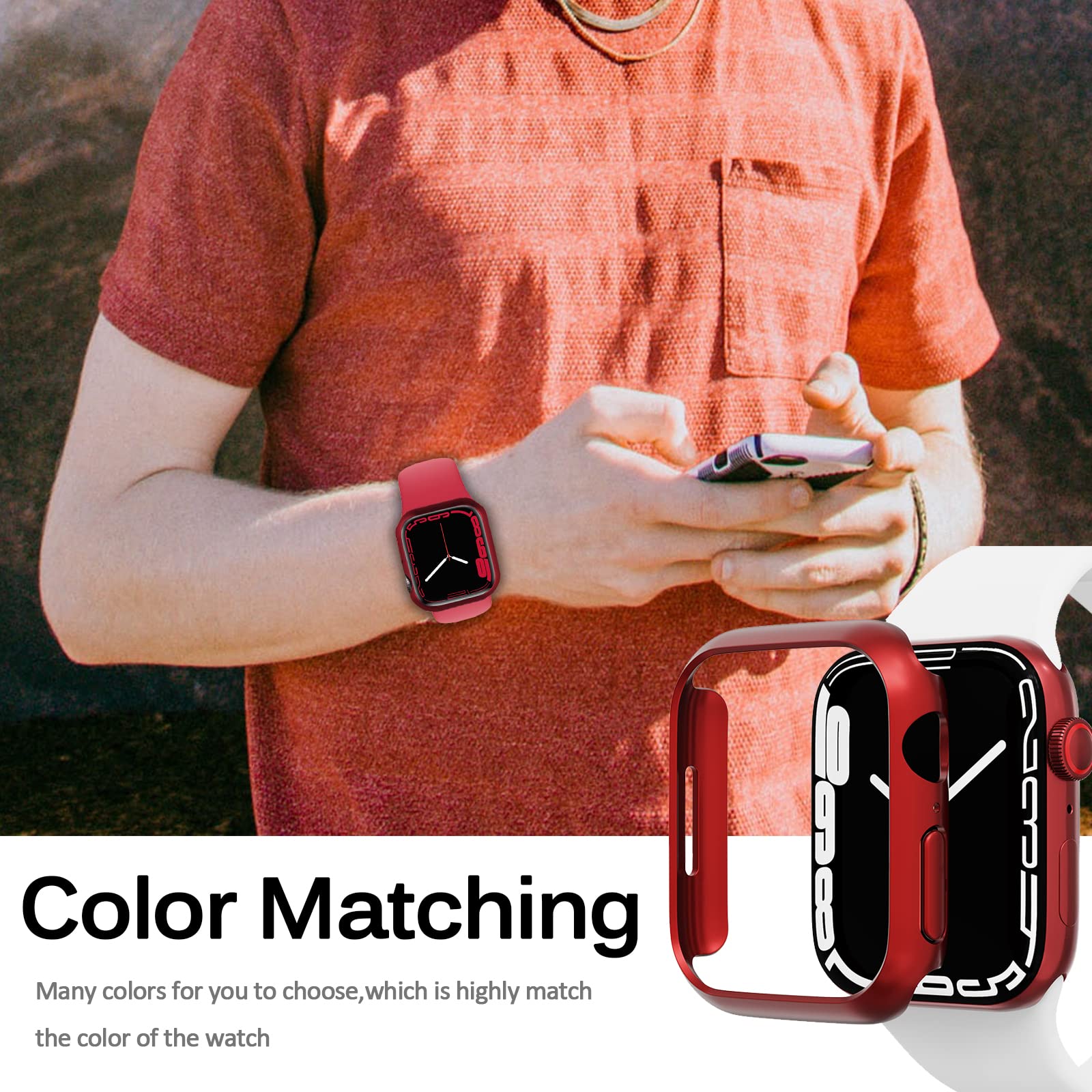 Miimall Compatible Apple Watch 45Mm Case Pc Hard Full Body Anti Scratch Shockproof Protector Case Accessories For Apple Watch 45