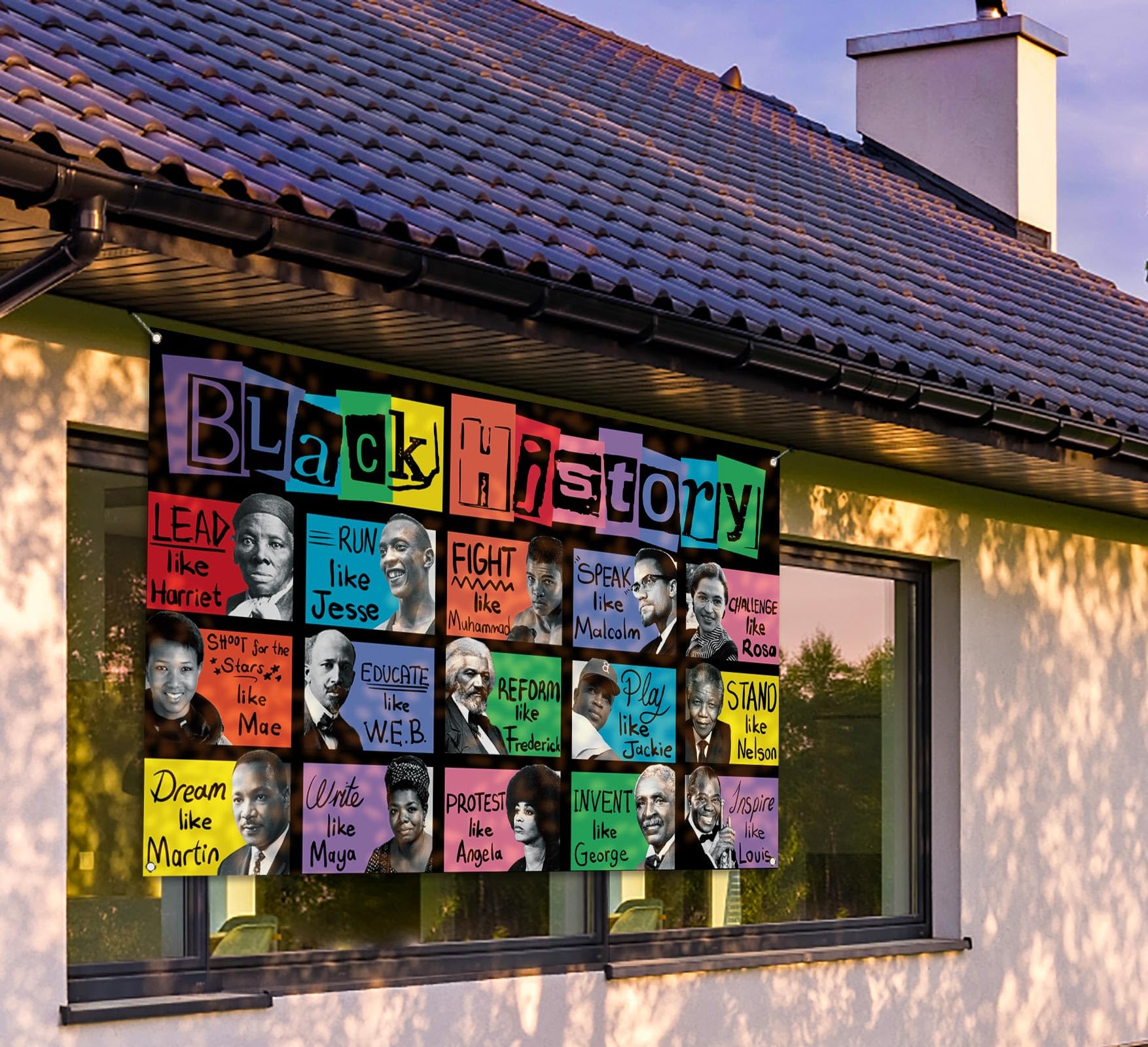 Sunwer Black History Month Photo Booth Backdrop Pan African American Famous People Banner School Classroom Bulletin Board Decora