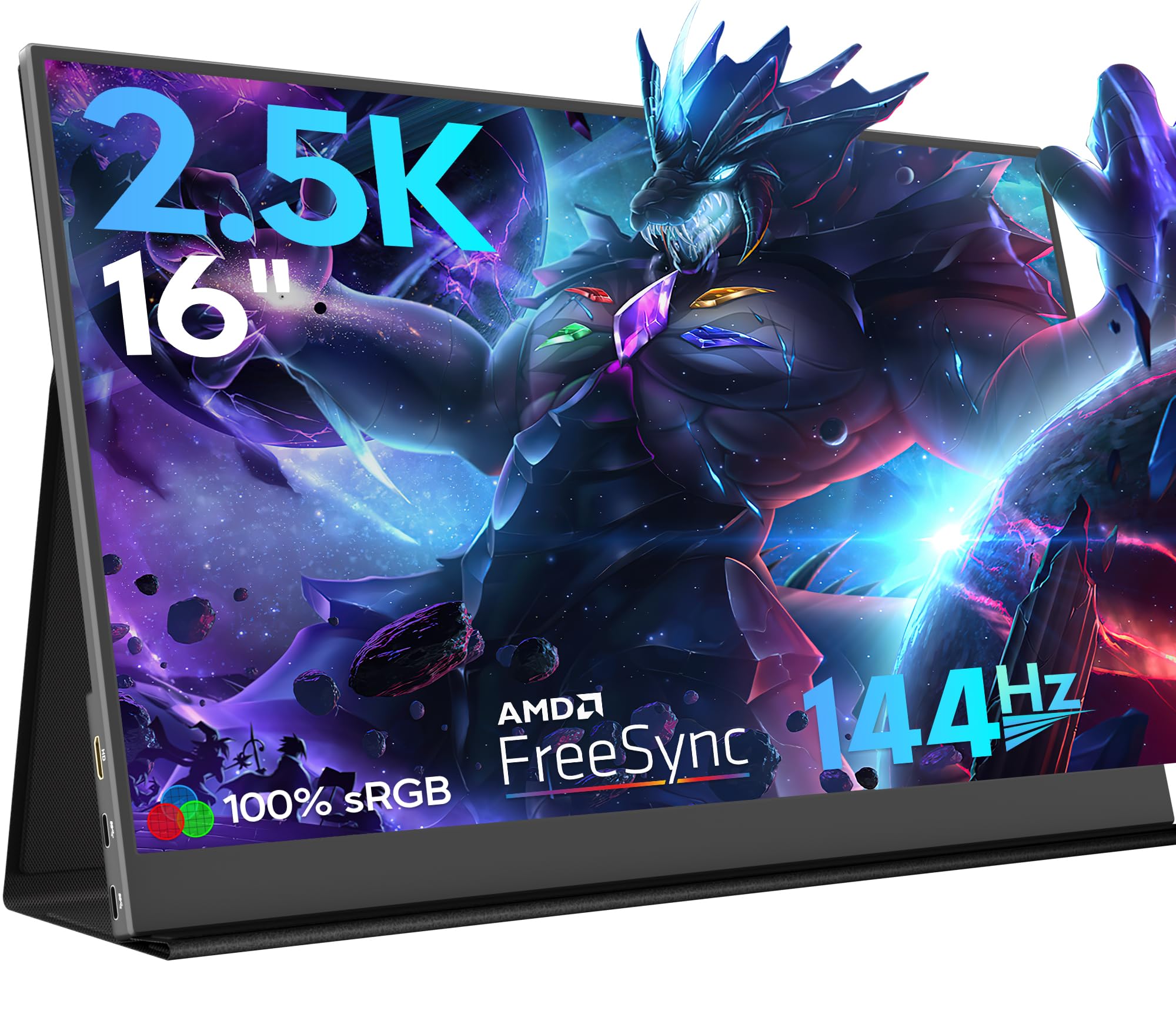 Keeptime 16'' 2.5K 144Hz Portable Gaming Monitor For Laptop, 2560P  1440P Ips Screen With Hdr, 1000:1 Freesync, Ultra Slim & Eye