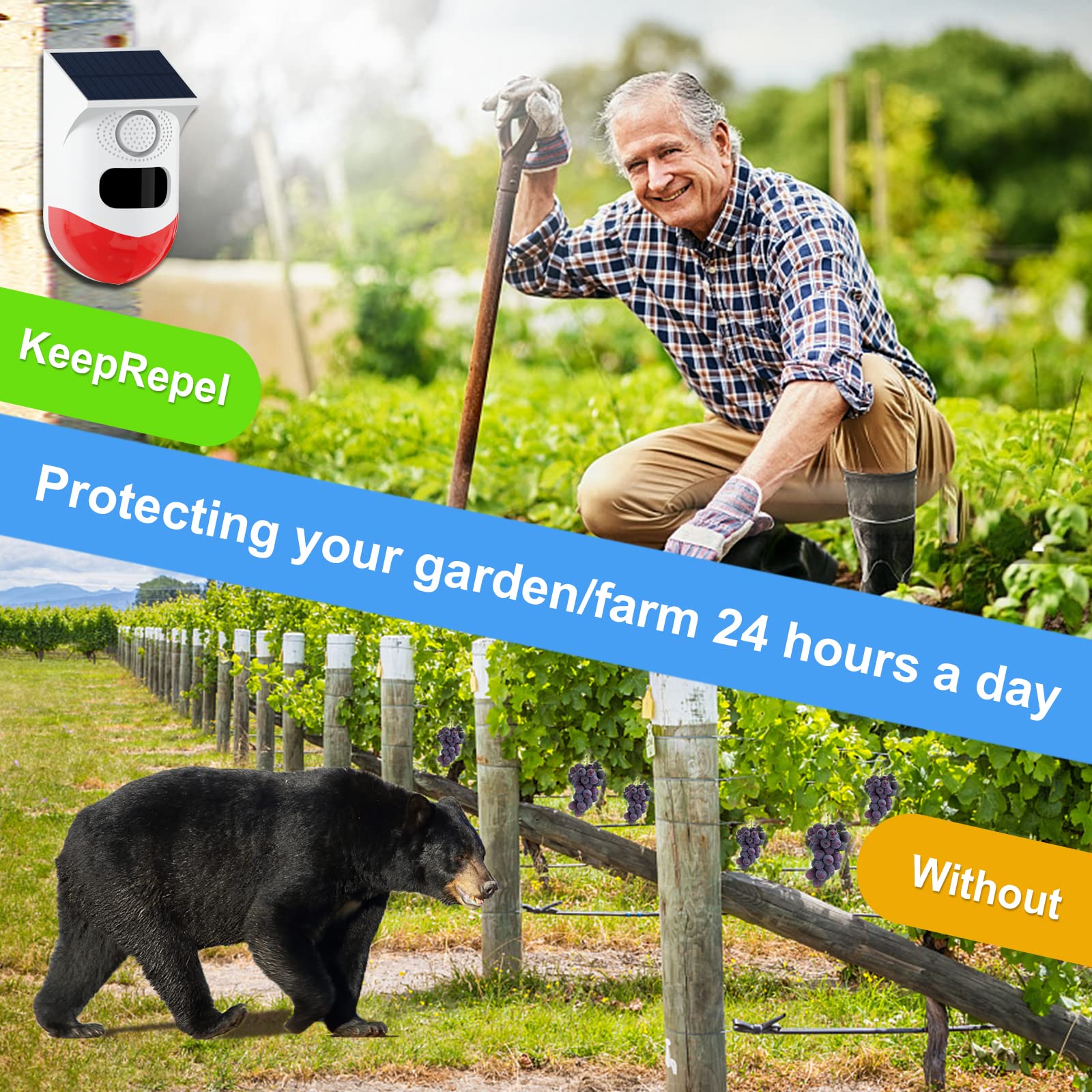 Solar Strobe Alarm Light With Motion Sensor Siren Outdoor Alarm Siren With Remote Controller 120Db Sound Security Siren Light Ip67 Waterproof And 4 Mode For Home,Farm,Barn,Villa,Yard(1Pack)