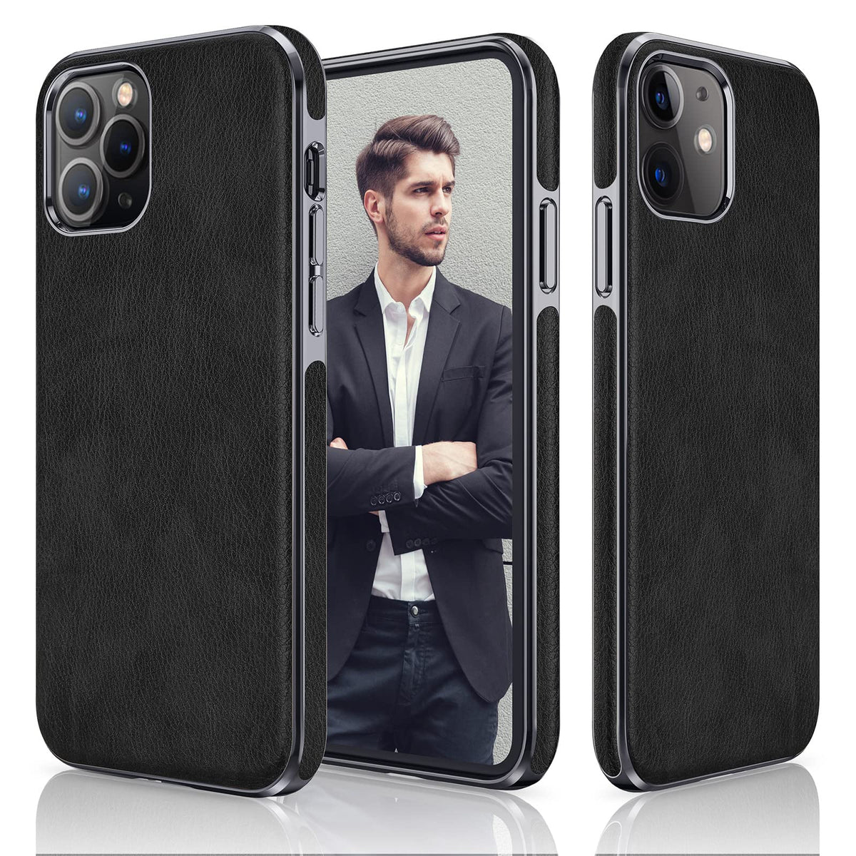 Lohasic For Iphone 12 Case, For Iphone 12 Pro Case Luxury Leather Business Classic Non Slip Soft Grip Flexible Shockproof Cover 