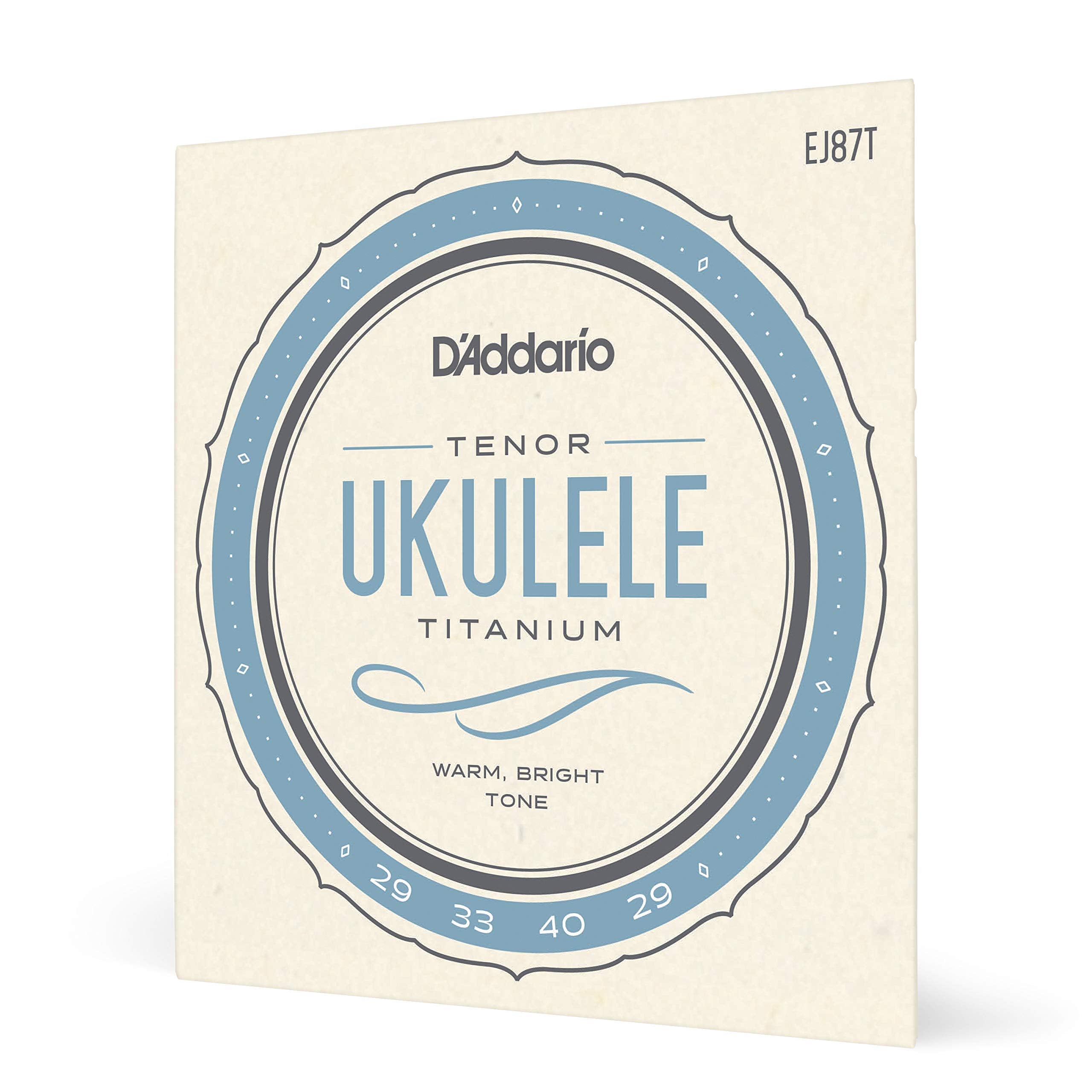 D'Addario Tenor Ukulele Strings, Titanium, Ej87T, 4 String Set, Pack Of 1