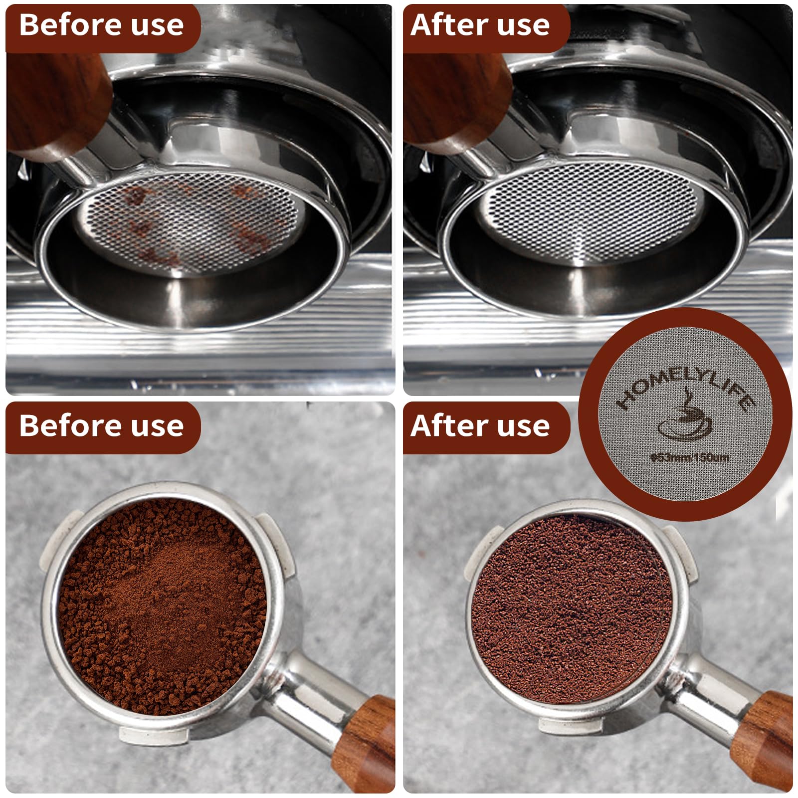 Wdt Tools Espresso Puck Screen, 53Mm Espresso Accessories Kit   150M Puck Screen Set, 0.25Mm 316 Stainless Steel 8 Needles Coffe