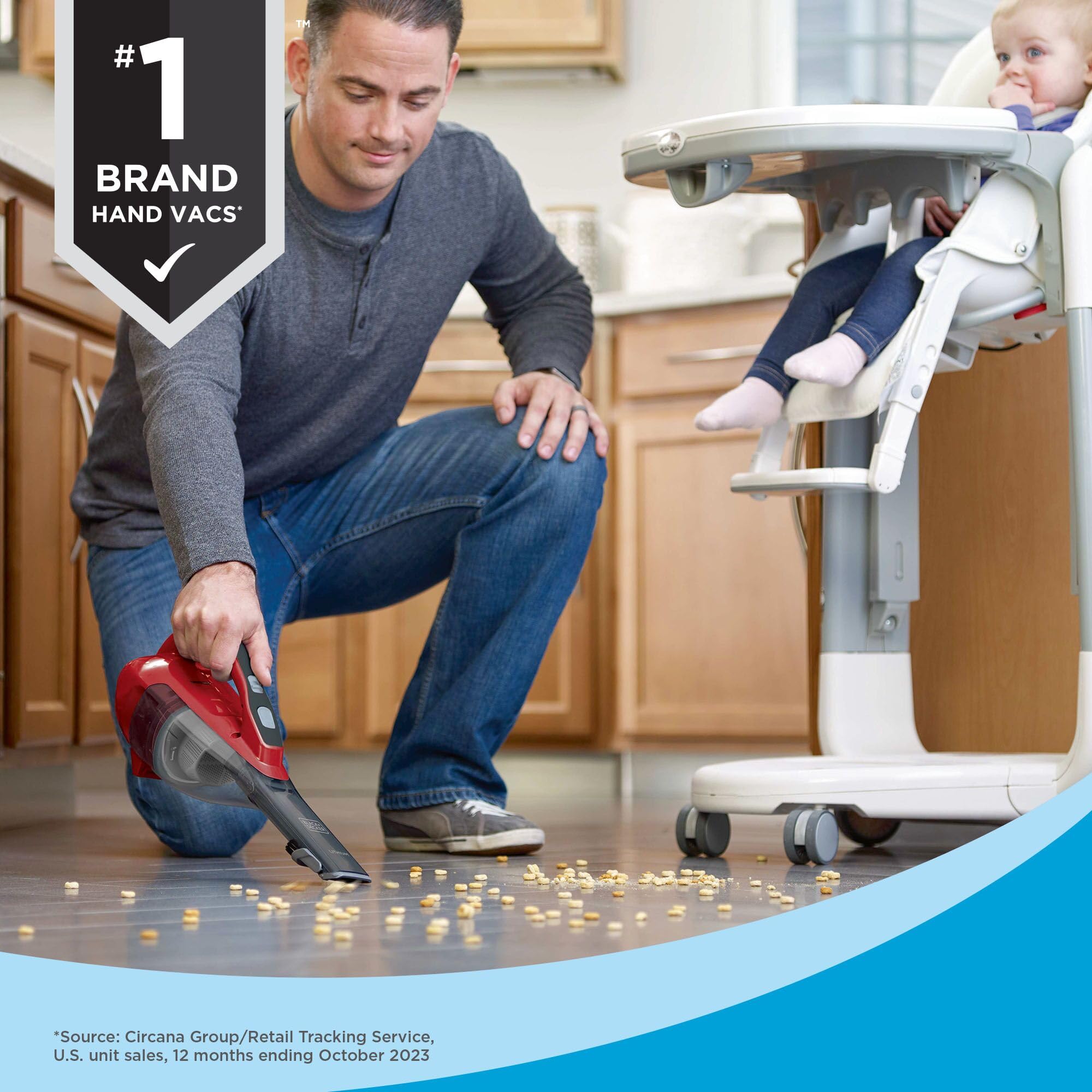 Black+Decker Dustbuster Advancedclean Cordless Handheld Vacuum, Home And Car Vacuum (Hlva320J26)