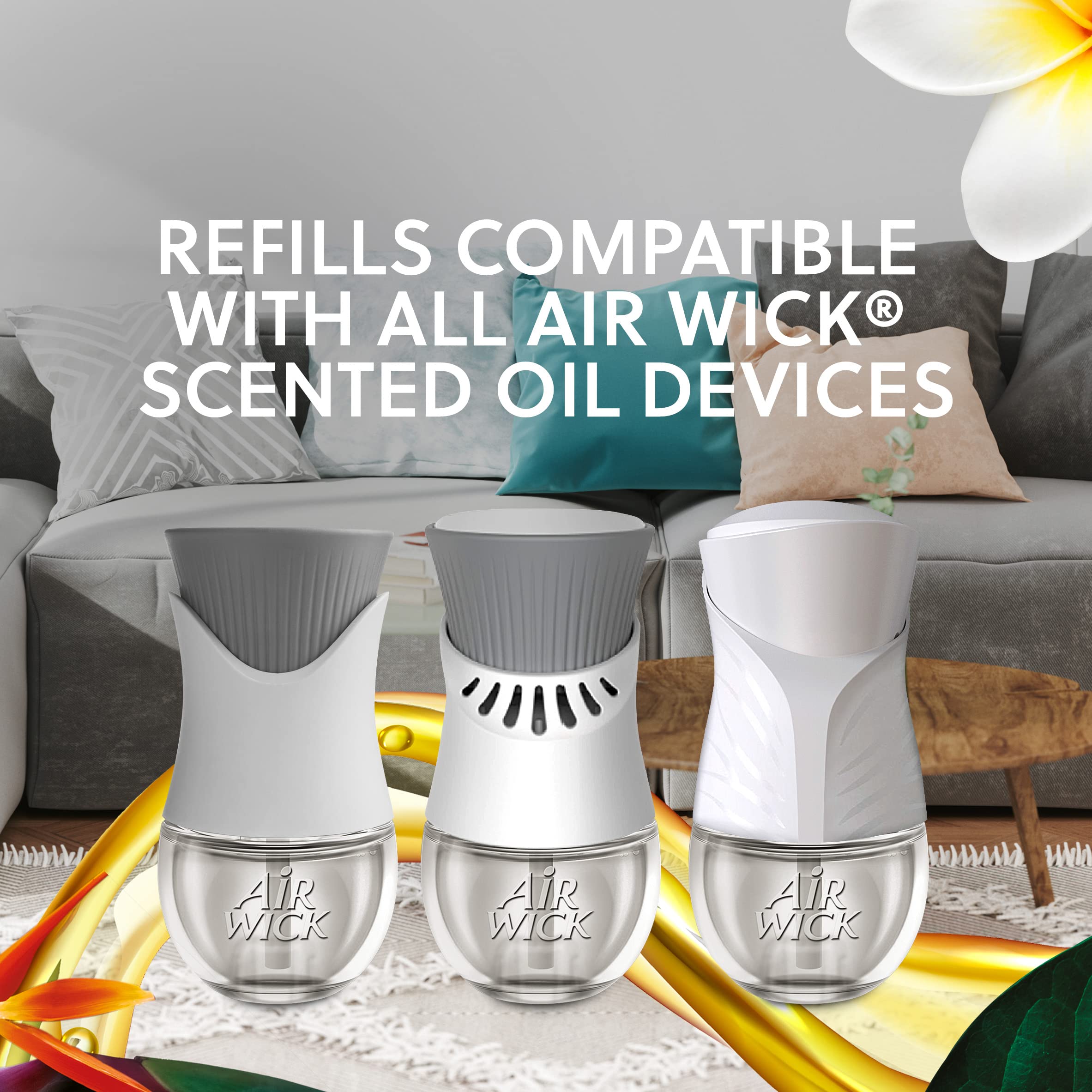 Air Wick Plug In Scented Oil Refill, 10Ct, Vanilla And Pink Papaya, Air Freshener, Essential Oils