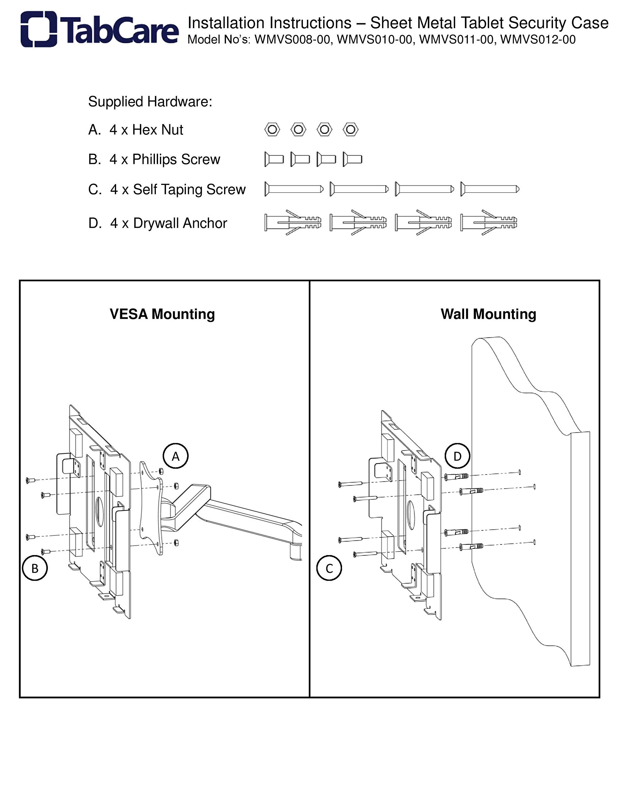 Tabcare Locking Anti Theft Metal Case For Samsung Galaxy Tab Active & Active4 Pro 10.1' Tablet For Kiosk, Pos, Store, Show Display, Time Clock (Tab Active4 Pro, White)