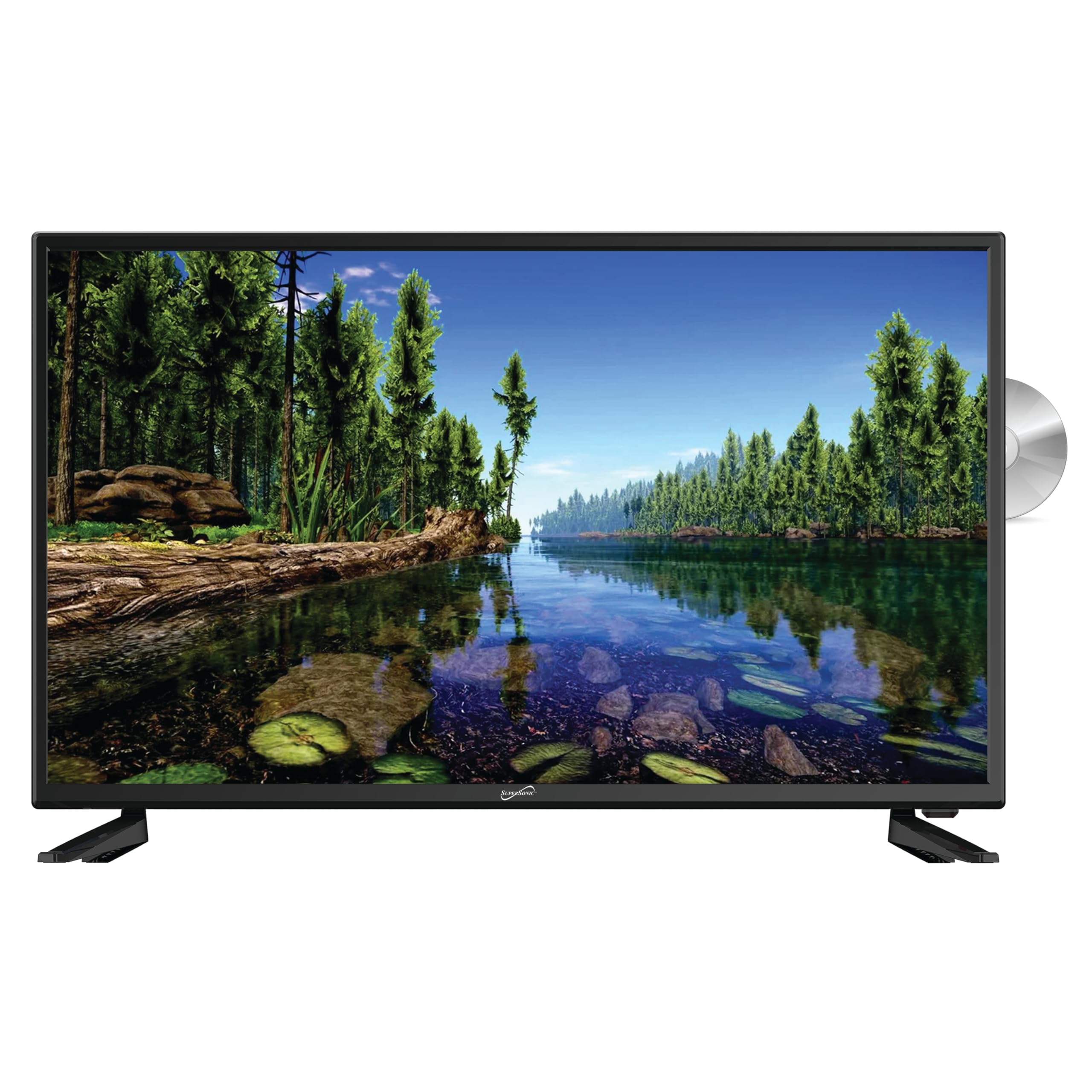 Supersonic SC-3222 32-Inch DLED HDTV with Built-in DVD Player, HDMI, USB, SD Card Slot, ATSC/NTSC, 1080p Resolution, Digital Noi