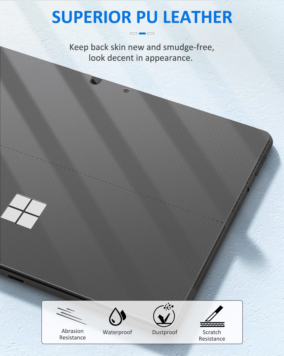 Moko Tablet Back Skin Stick Decal For Microsoft Surface Pro 11 /Surface Pro 10 / Pro 9 / Pro 8 13 Inch Tablet, Pu Leather Protec