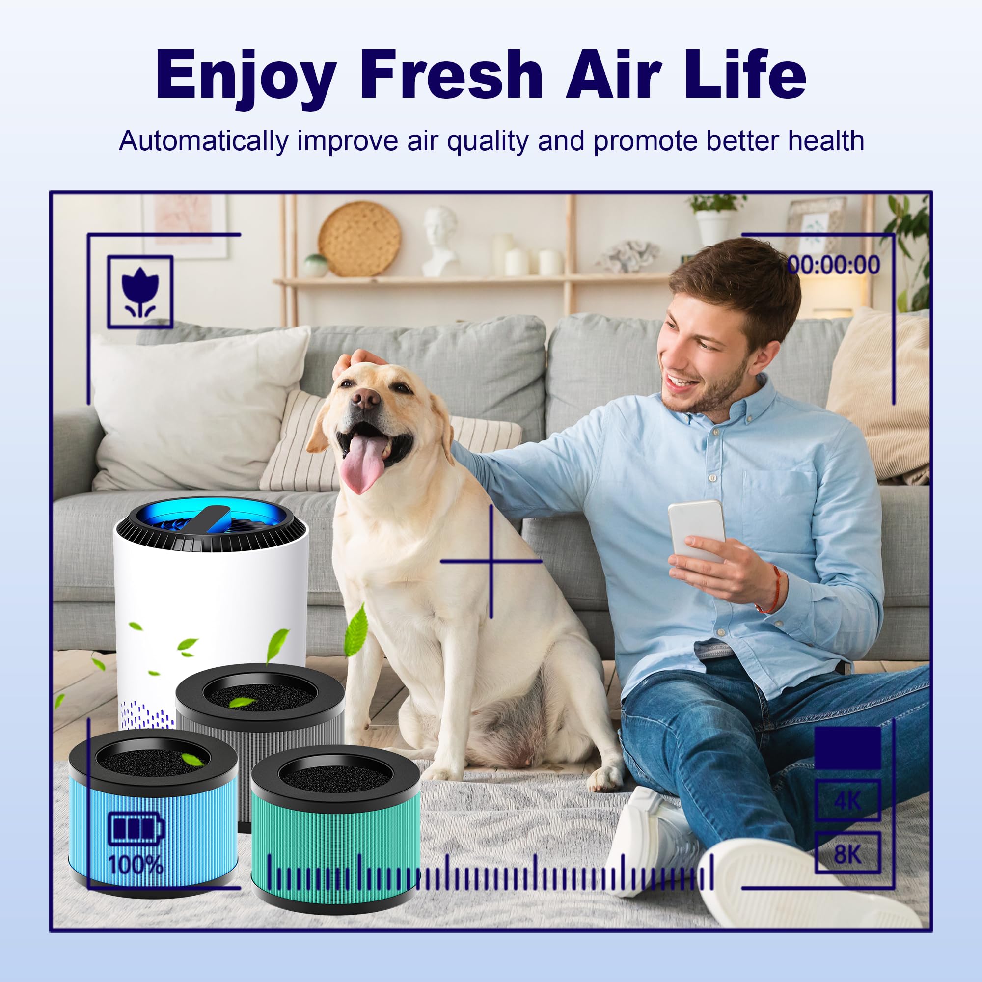 Mk01 & Mk06 True Hepa Filter Replacement Compatible With Aroeve Mk01, Mk06, Tolife Tz K1 And Kloudi Dh Jh01 Air Purifier, Pet Da