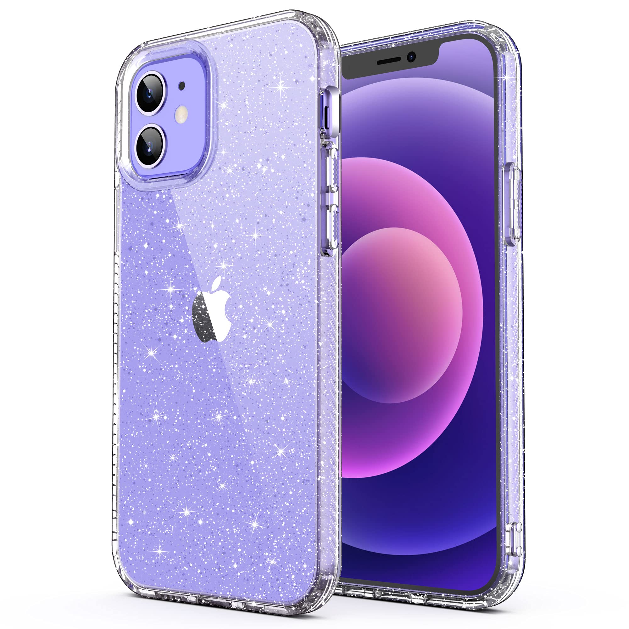 Ulak Compatible With Iphone 12 Case Clear Glitter, Iphone 12 Pro Cover Sparkle Bling Soft Tpu Women Girls Shockproof Protective